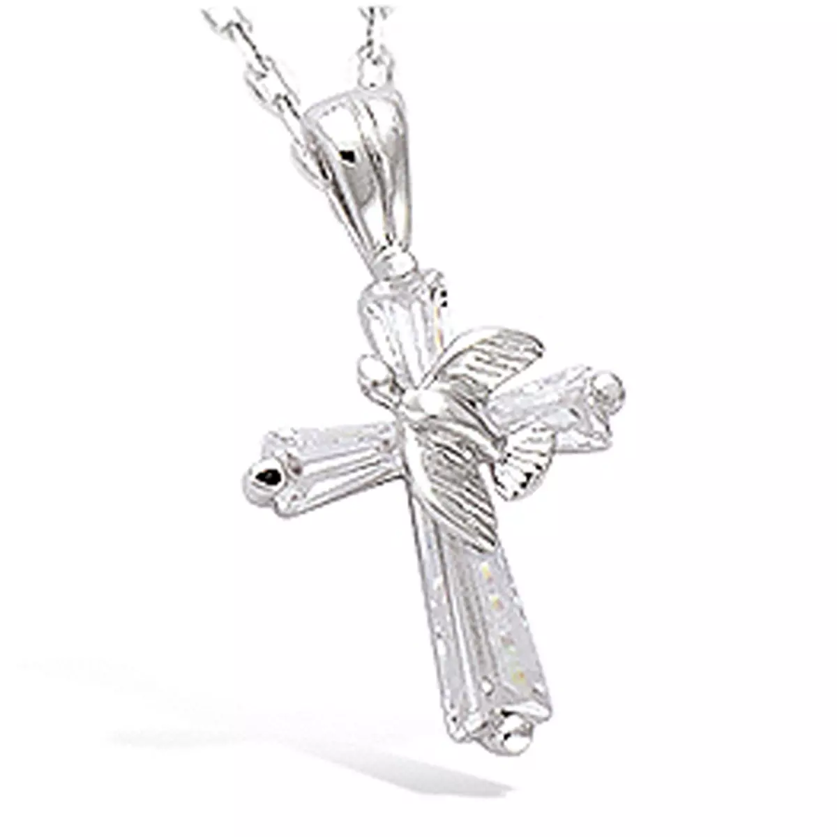 les trésors de lily Pendentif Argent 'Croix' blanc argenté 17x12 mm [N6806]