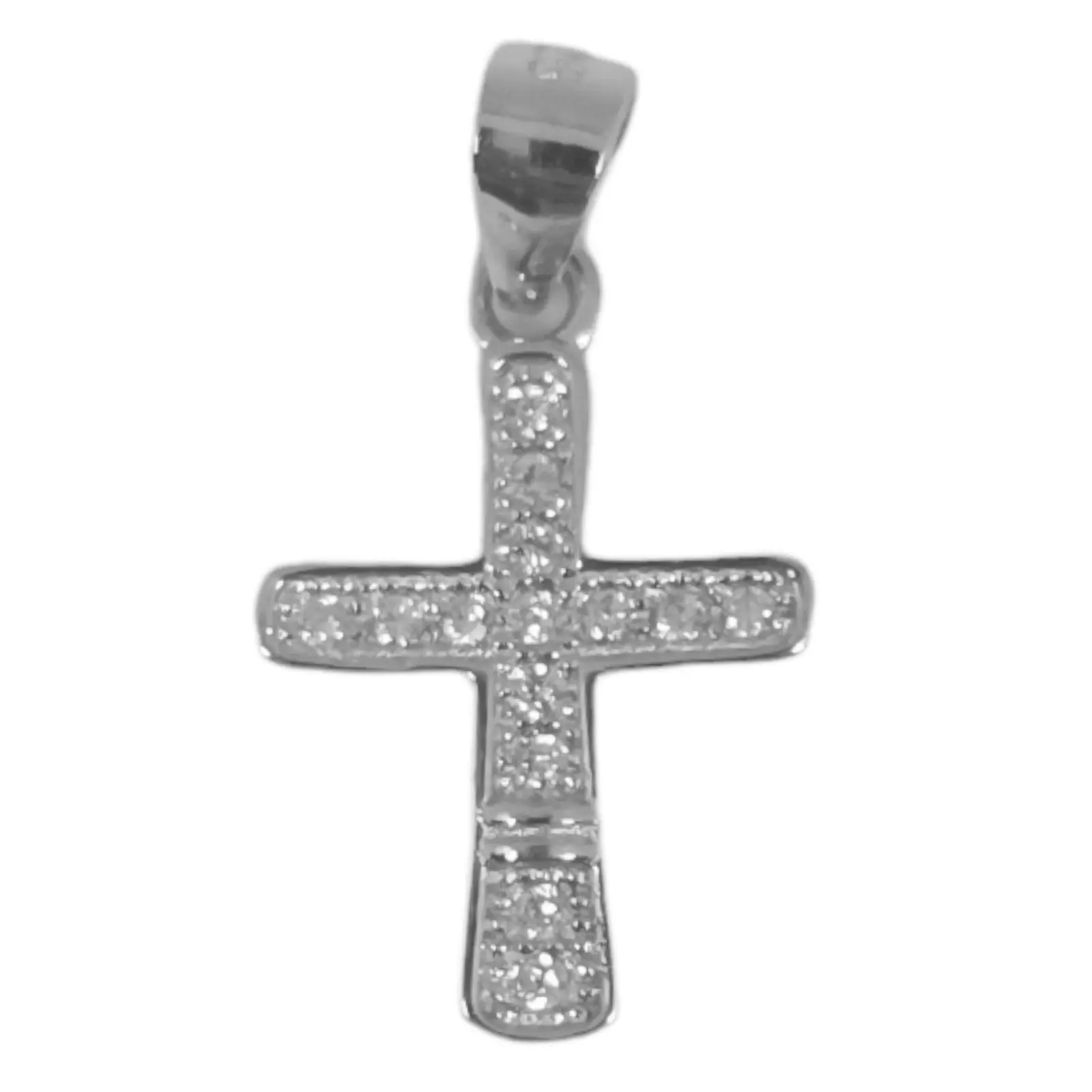 Les Trésors De Lily Pendentif Argent 'Croix' Blanc Argenté (rhodié) 12x10 Mm [S0601]