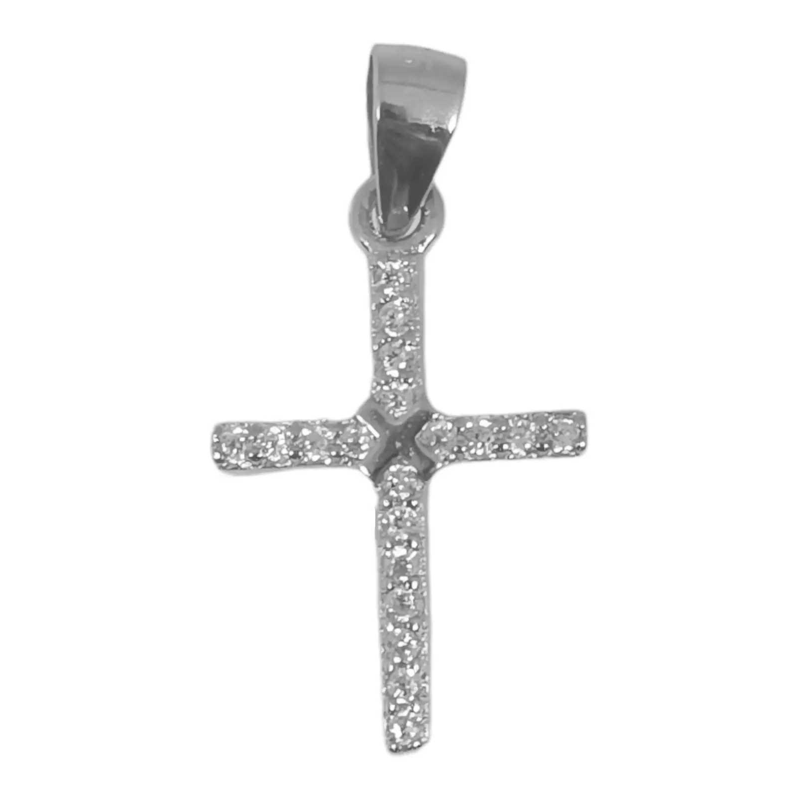Les Trésors De Lily Pendentif Argent 'Croix' Blanc Argenté (rhodié) 15x12 Mm [S0595]