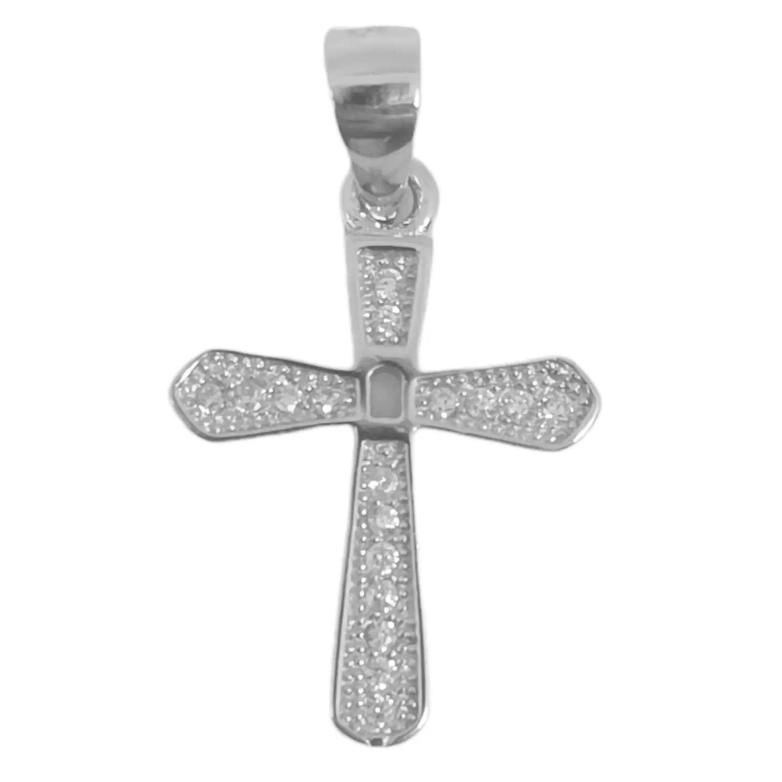 Les Trésors De Lily Pendentif Argent 'Croix' Blanc Argenté (rhodié) 16x14 Mm [S0594]
