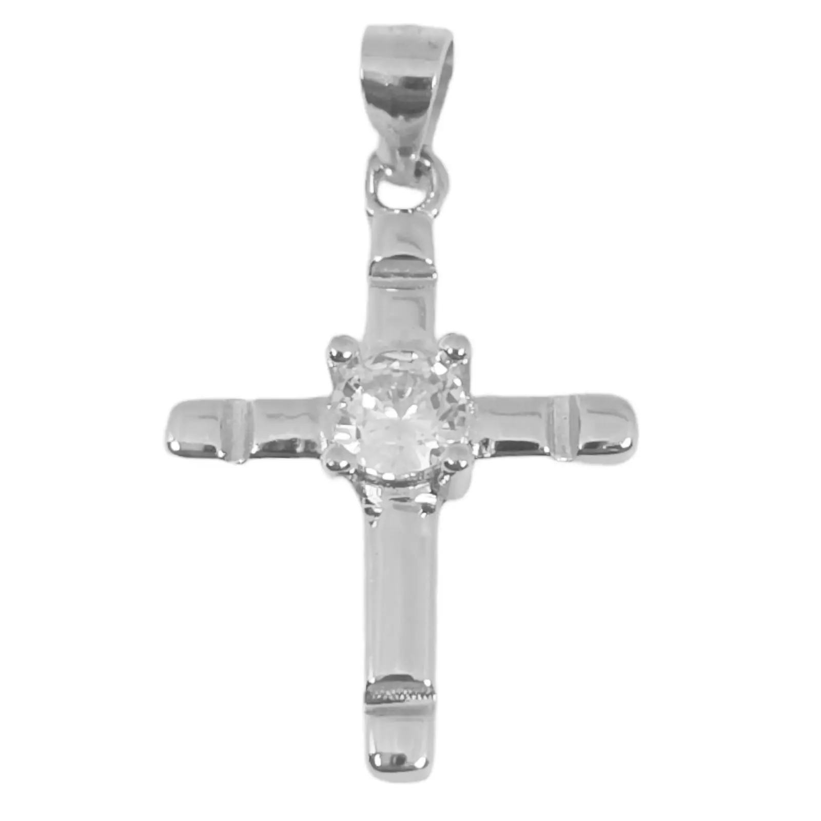 Les Trésors De Lily Pendentif Argent 'Croix' Blanc Argenté (rhodié) 17x14 Mm [S0603]