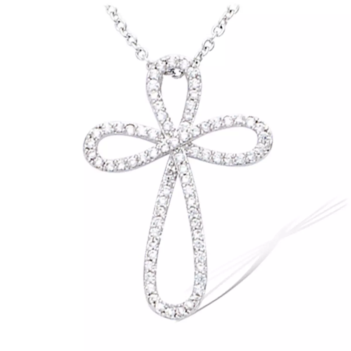 les trésors de lily Pendentif Argent 'Croix' blanc argenté (rhodié) 25x18 mm [N1550]