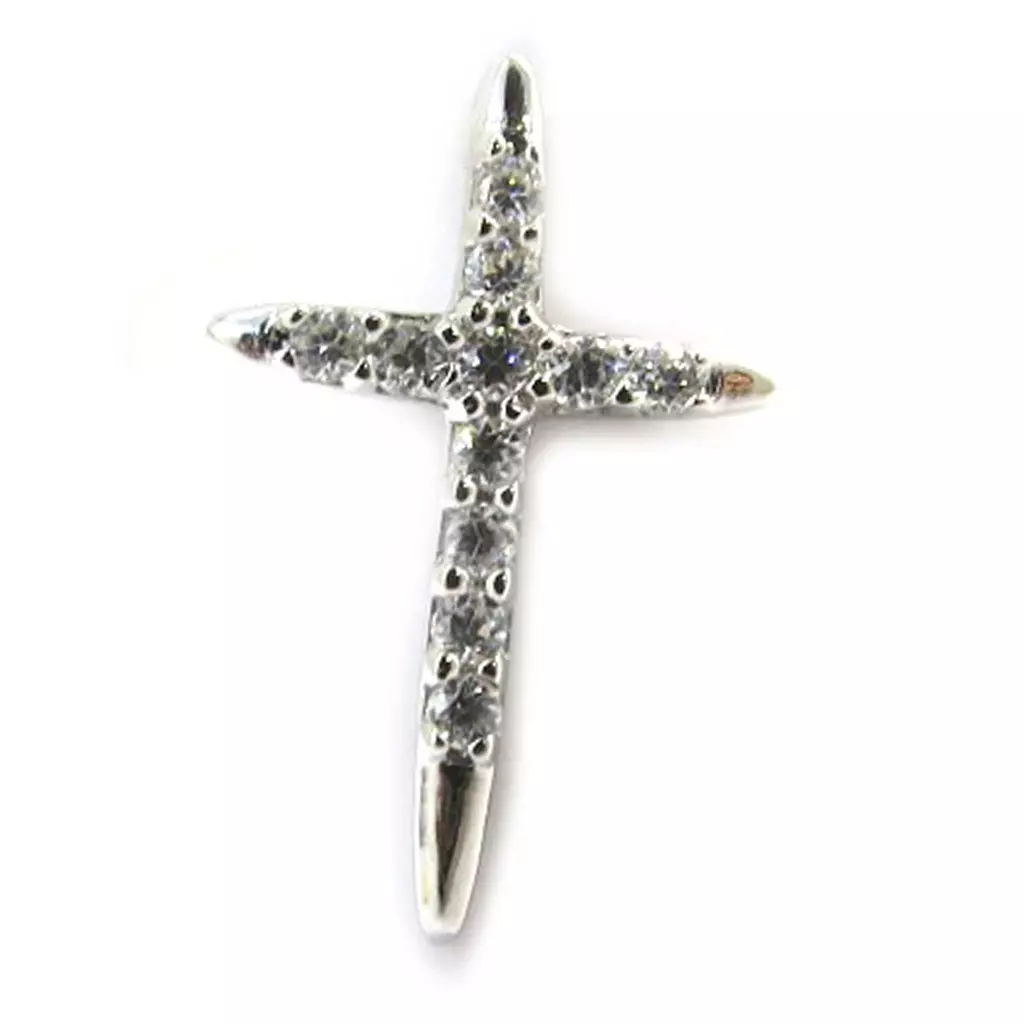 Les Trésors De Lily Pendentif Argent 'Croix' Blanc [M1694]