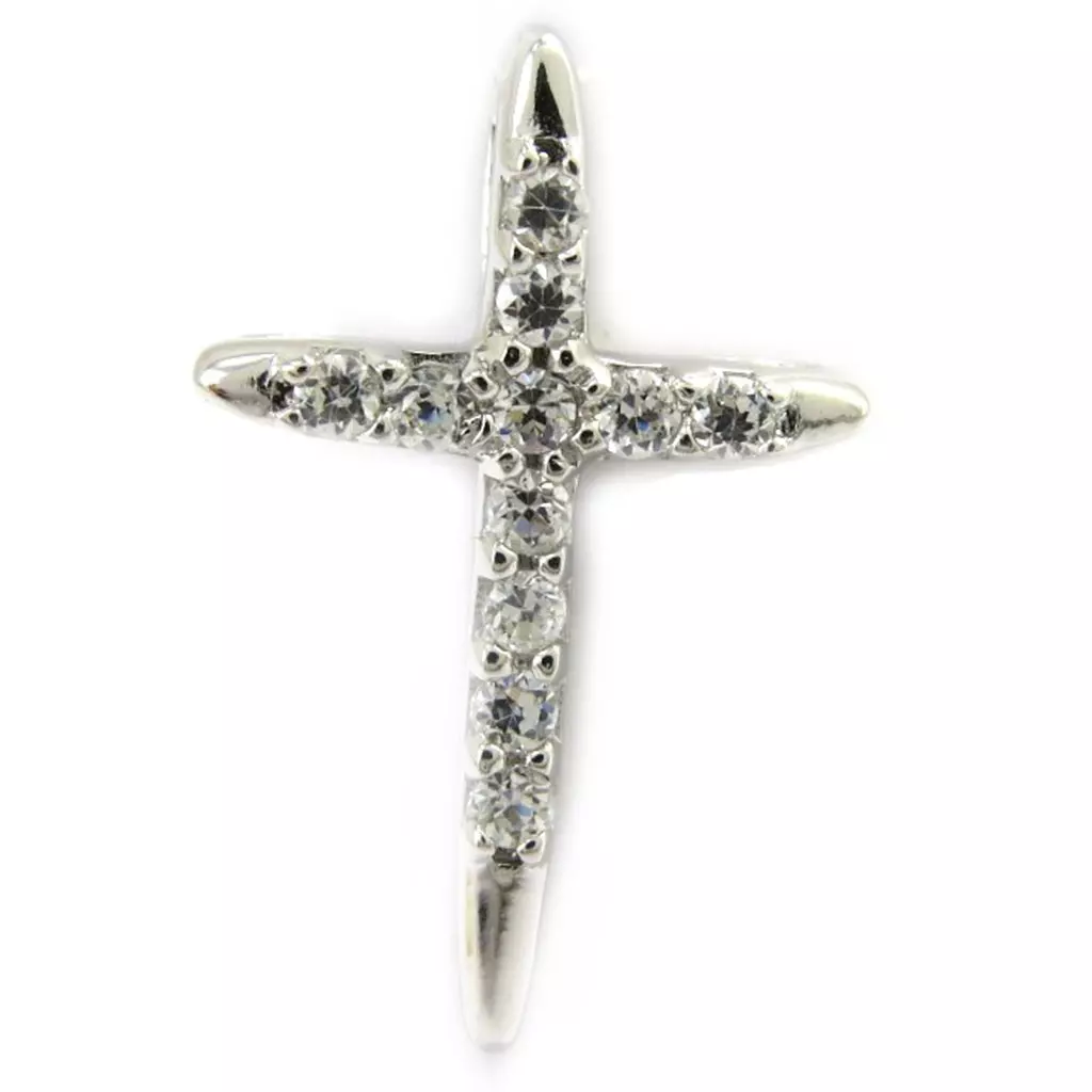 Les Trésors De Lily Pendentif Argent 'Croix' Blanc [M1694]