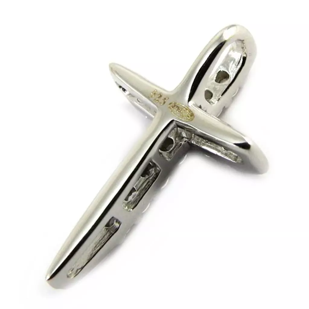 Les Trésors De Lily Pendentif Argent 'Croix' Blanc [M1694]