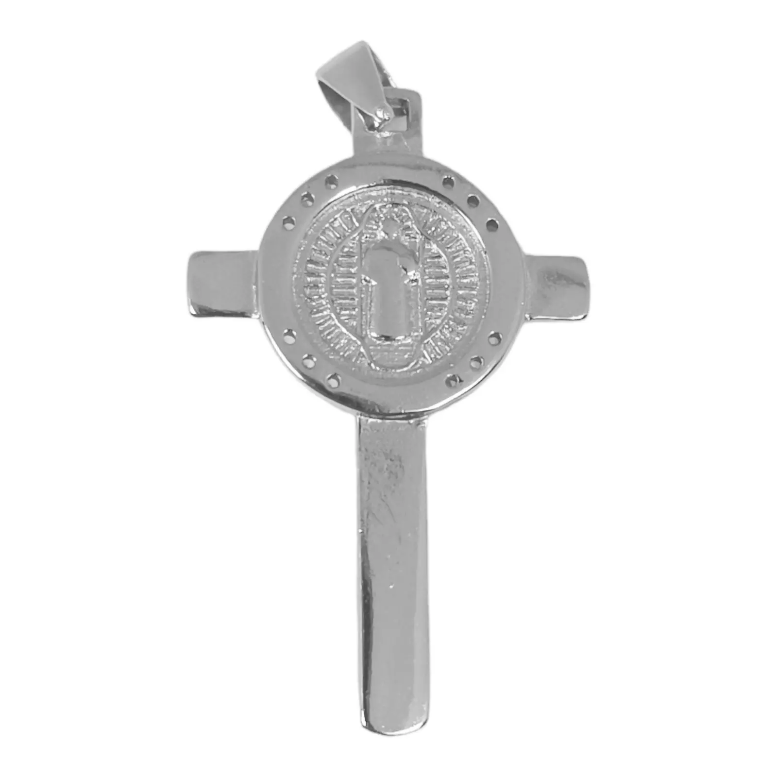 Les Trésors De Lily Pendentif Argent 'Croix De Saint Benoit' Argenté 25x18 Mm [S0580]