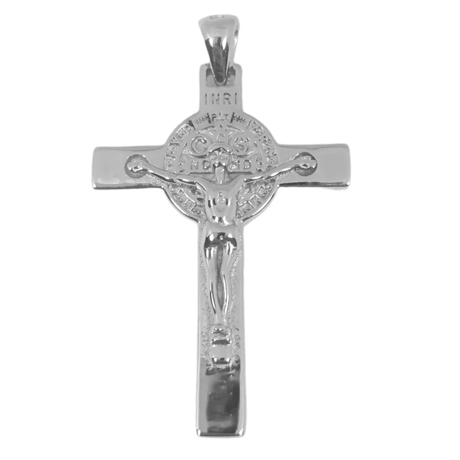 Les Trésors De Lily Pendentif Argent 'Croix De Saint Benoit' Argenté 30x22 Mm [S0579]