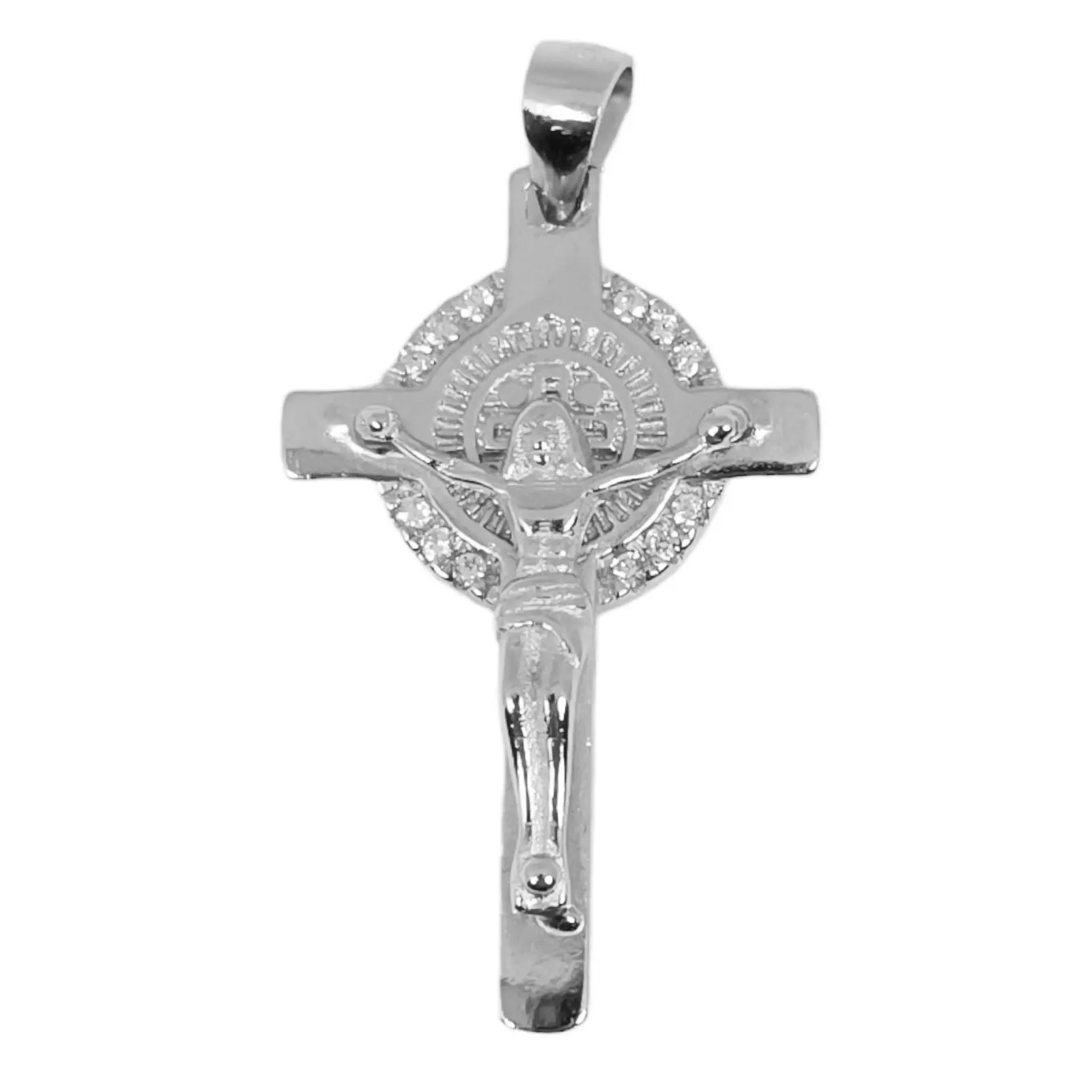 Les Trésors De Lily Pendentif Argent 'Croix De Saint Benoit' Argenté (rhodié) 28x18 Mm [S0730]