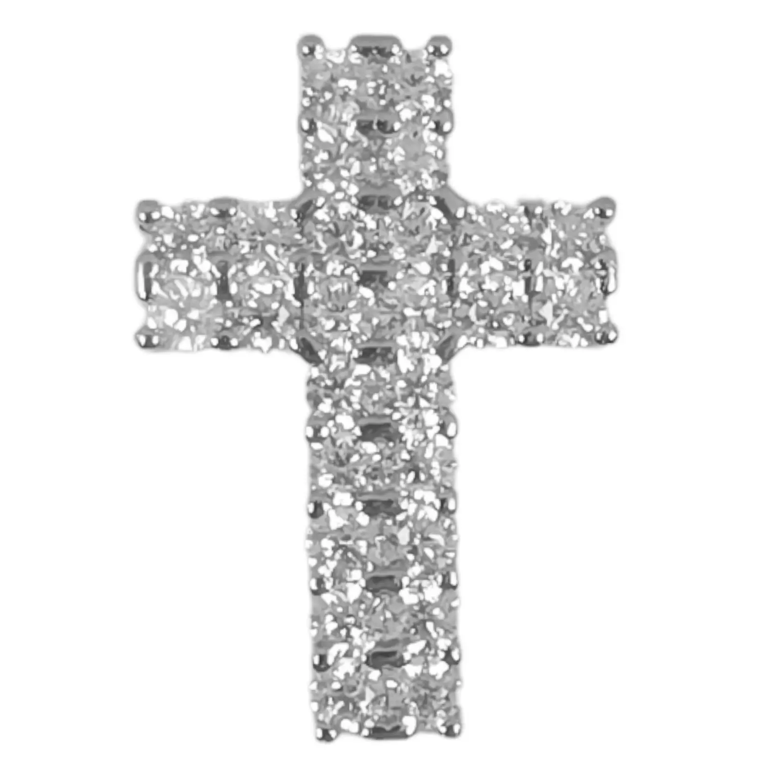Les Trésors De Lily Pendentif Argent 'Croix' Noir Blanc Argenté (rhodié) 17x12 Mm [S0589]