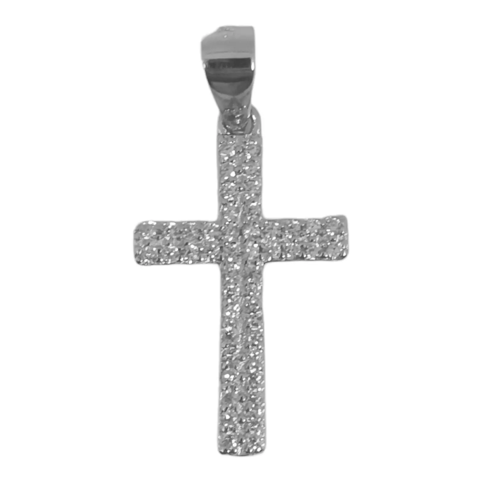Les Trésors De Lily Pendentif Argent 'Croix' Noir Blanc Argenté (rhodié) 18x12 Mm [S0588]