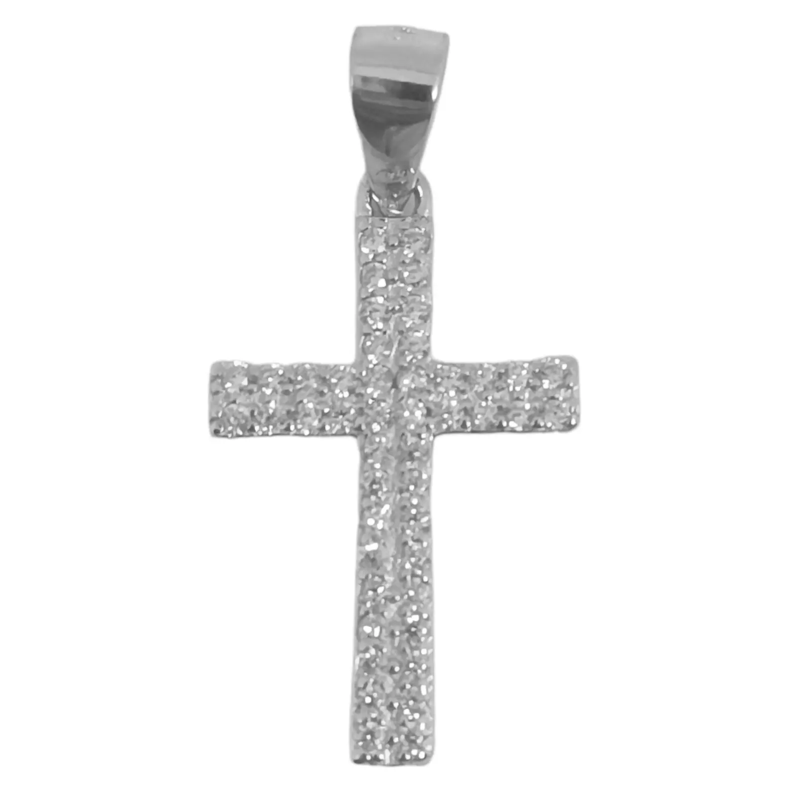 les trésors de lily Pendentif Argent 'Croix' noir blanc argenté (rhodié) 18x12 mm [S0588]