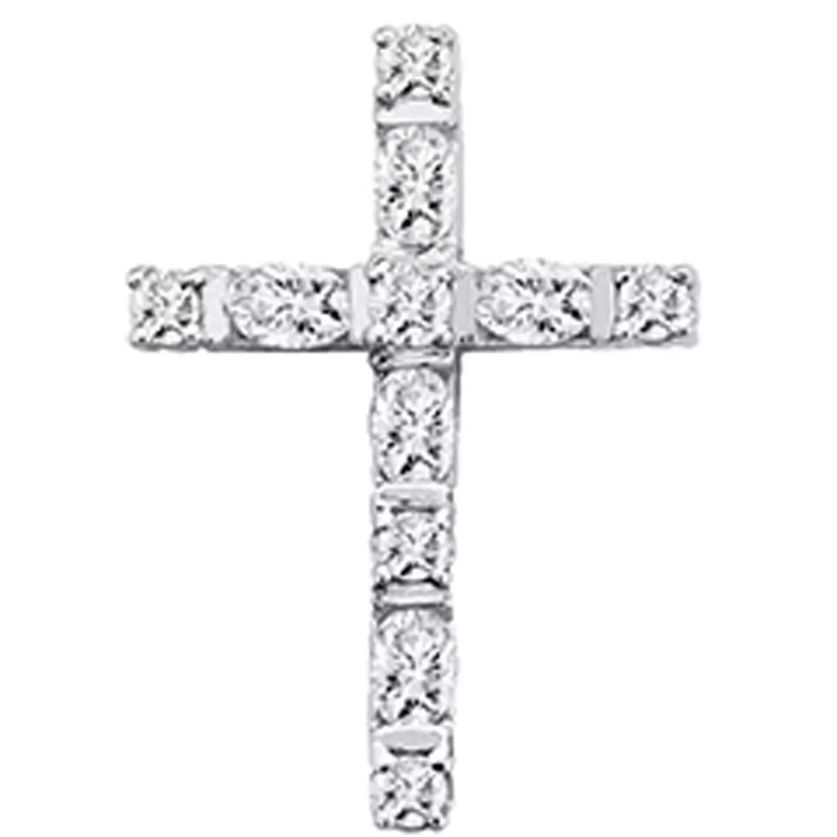 Les Trésors De Lily Pendentif Argent 'Croix Pureté' Blanc Doré 20x14 Mm [N3761]