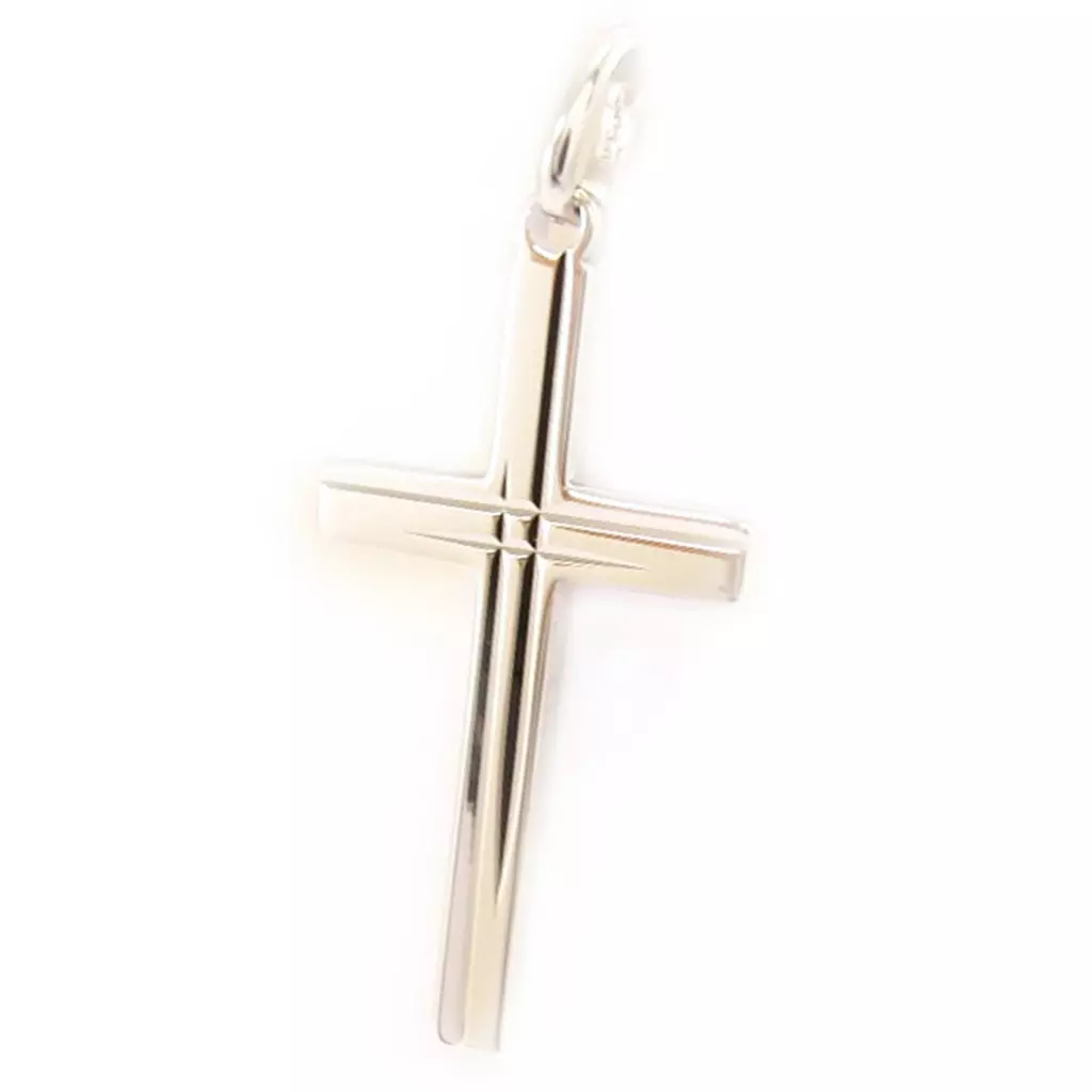 Les Trésors De Lily Pendentif Argent 'Croix' Rhodié 30x17 Mm [L4556]