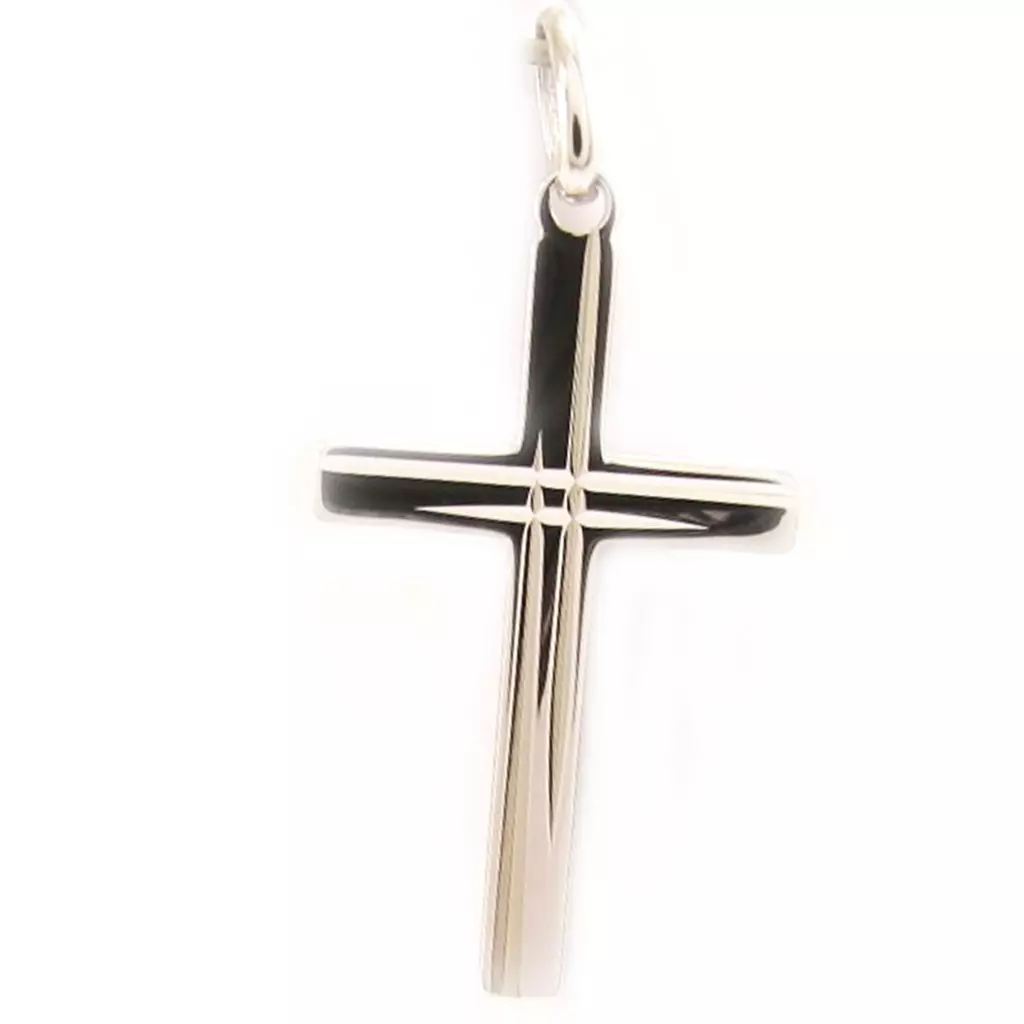 Les Trésors De Lily Pendentif Argent 'Croix' Rhodié 30x17 Mm [L4556]