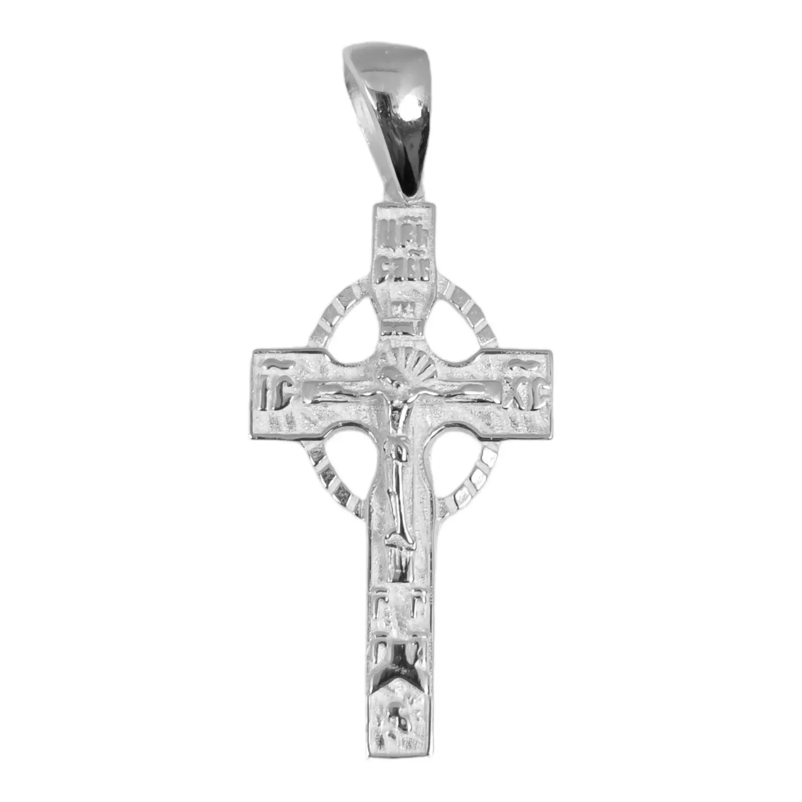 les trésors de lily Pendentif Argent 'Crucifix' argenté 33x18 mm (croix orthodoxe) [S0442]