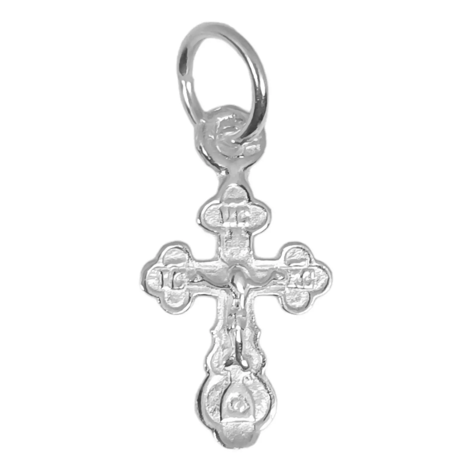 les trésors de lily Pendentif Argent 'Crucifix' argenté (orthodoxe) 15x10 mm [S0396]