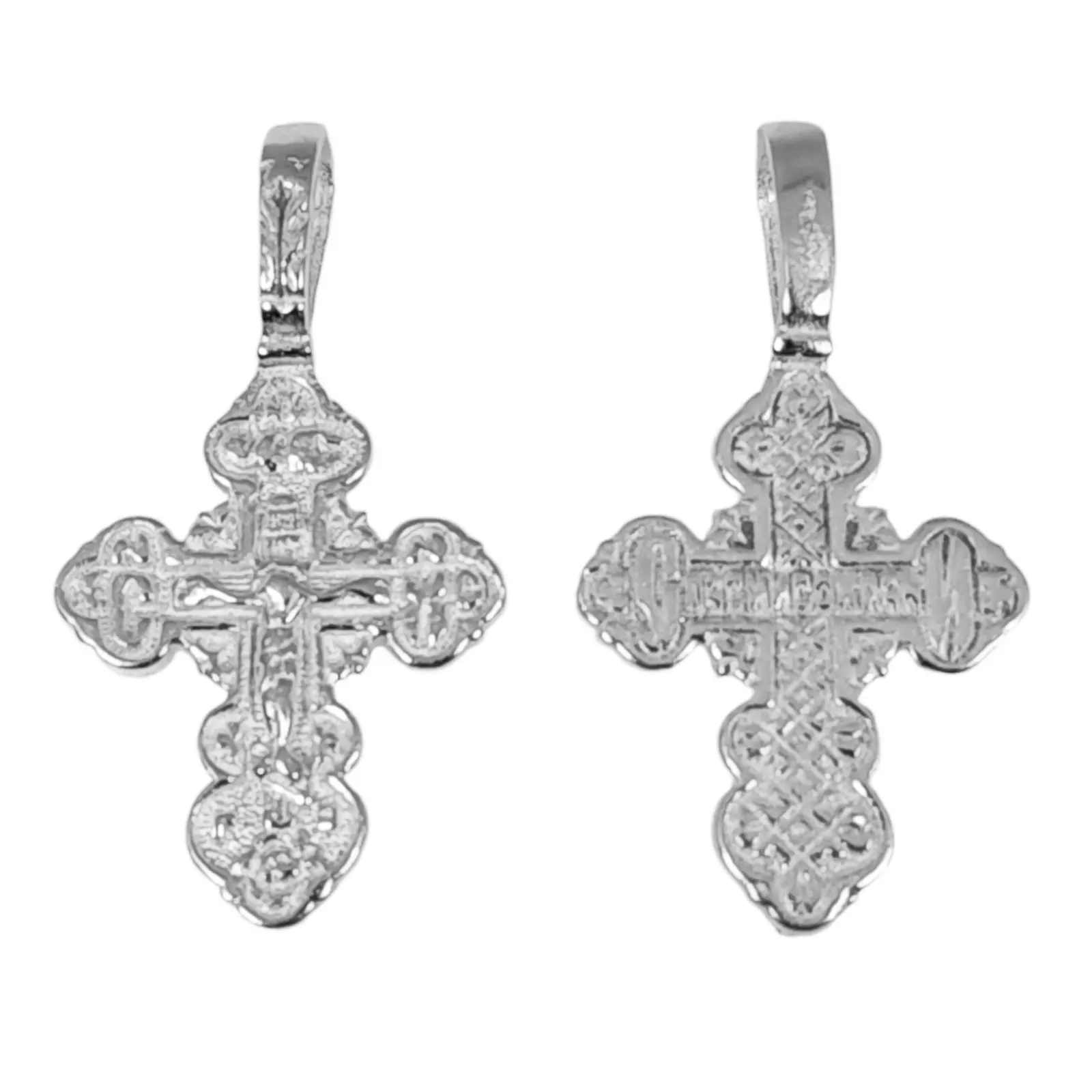 les trésors de lily Pendentif Argent 'Crucifix' argenté (orthodoxe) 17x14 mm [S1242]