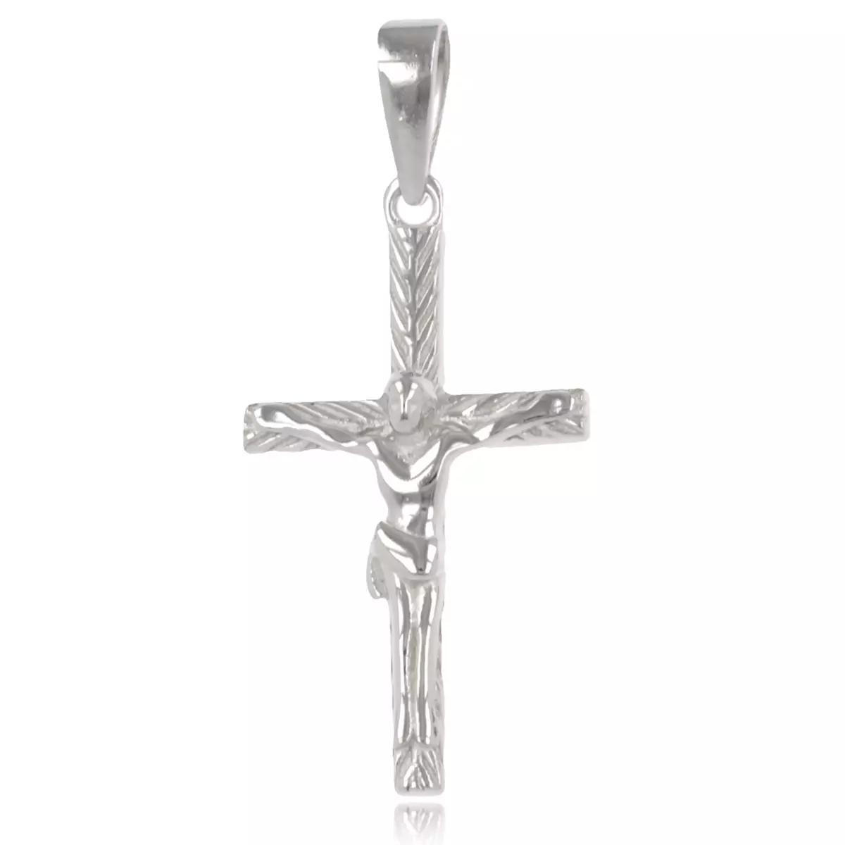 les trésors de lily Pendentif Argent 'Crucifix' argenté (rhodié) 24x13 mm [R2071]