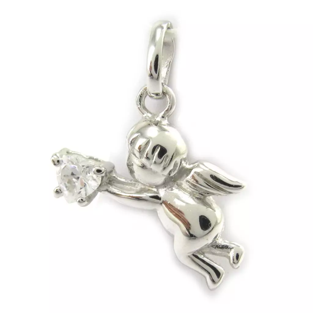 Les Trésors De Lily Pendentif Argent 'Cupidon' Blanc [M1712]