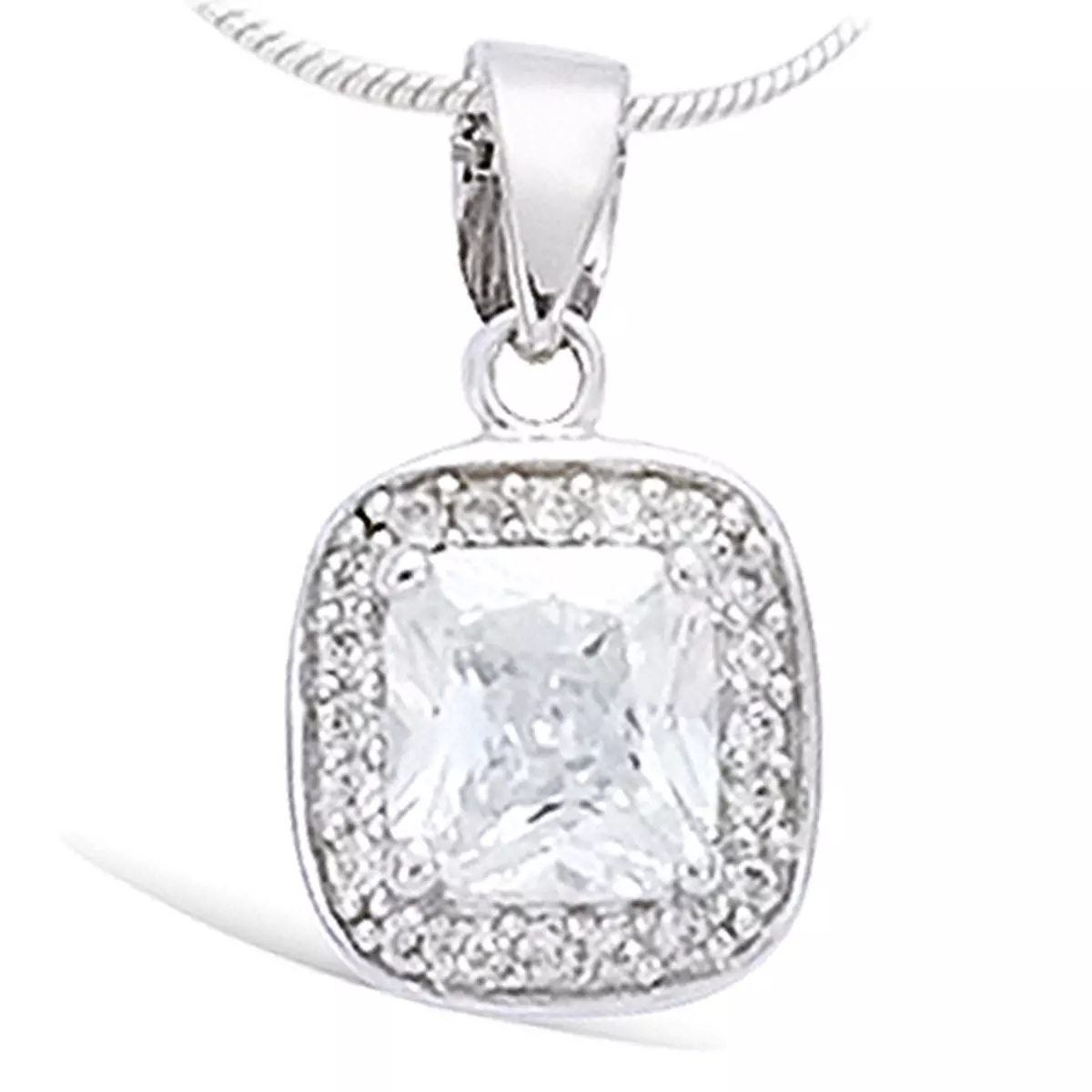 les trésors de lily Pendentif Argent 'Déesse' Blanc argenté (rhodié) 12x12 mm [I3992]
