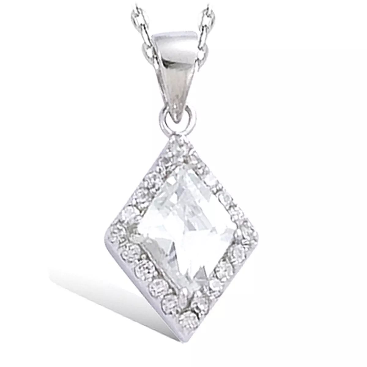 les trésors de lily Pendentif Argent 'Déesse' Blanc argenté (rhodié) 13x18 mm [H5551]