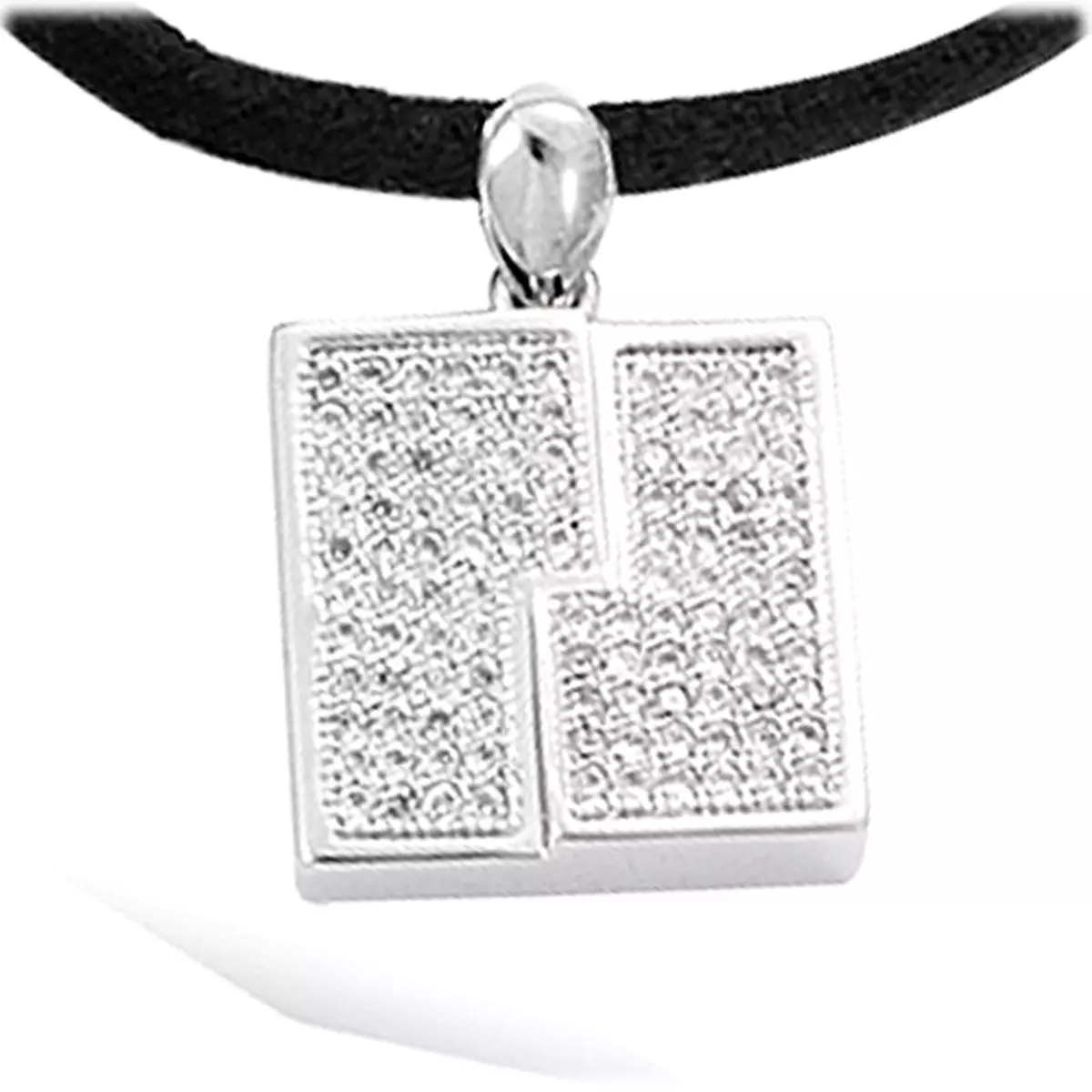 les trésors de lily Pendentif Argent 'Déesse' Blanc argenté (rhodié) 15x15 mm [I3604]