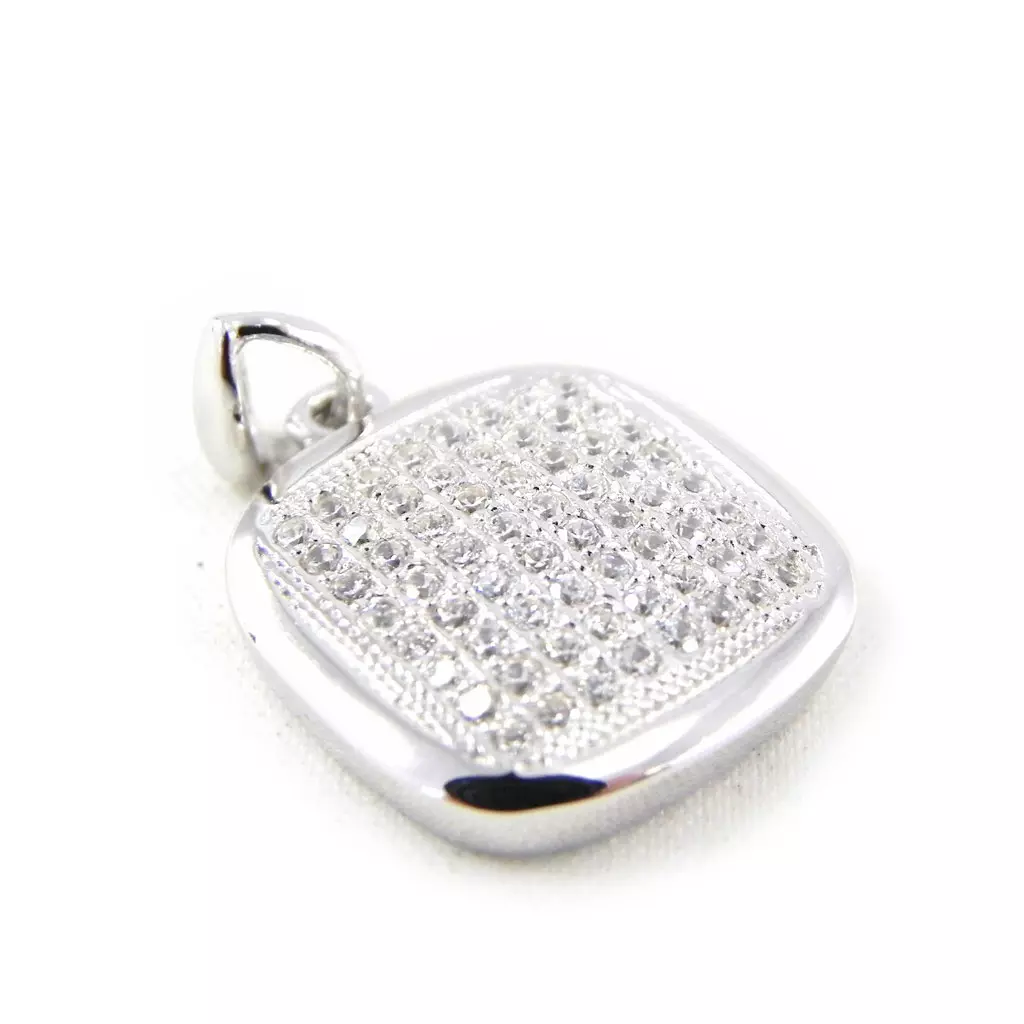 les trésors de lily Pendentif Argent 'Déesse' Blanc argenté (rhodié) 15x15 mm [H5532]