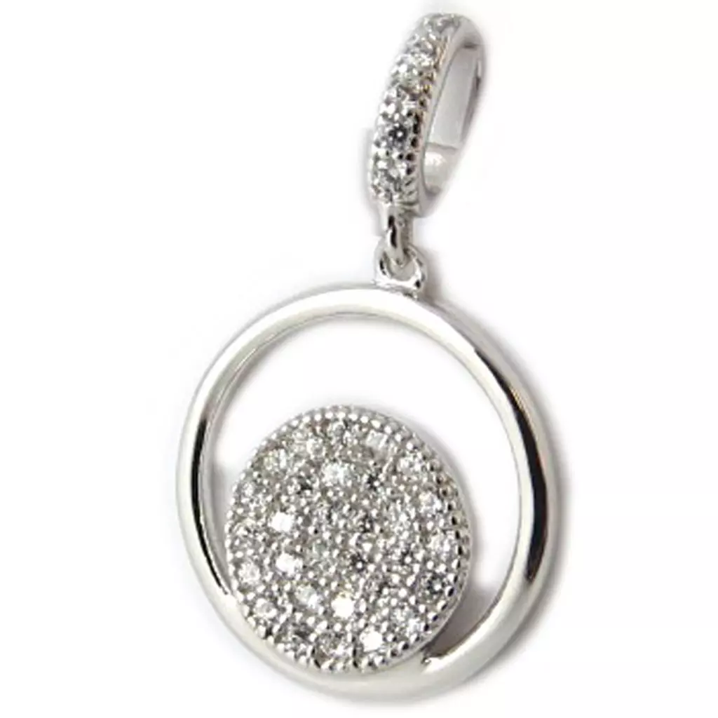 Les Trésors De Lily Pendentif Argent 'Déesse' Blanc Argenté (rhodié) 20x13 Mm [L1805]