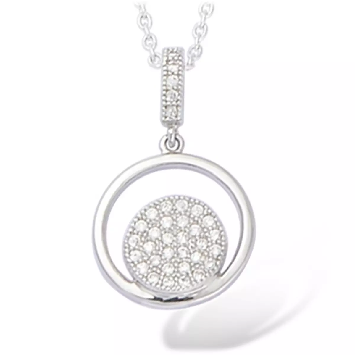 les trésors de lily Pendentif Argent 'Déesse' Blanc argenté (rhodié) 20x13 mm [L1805]