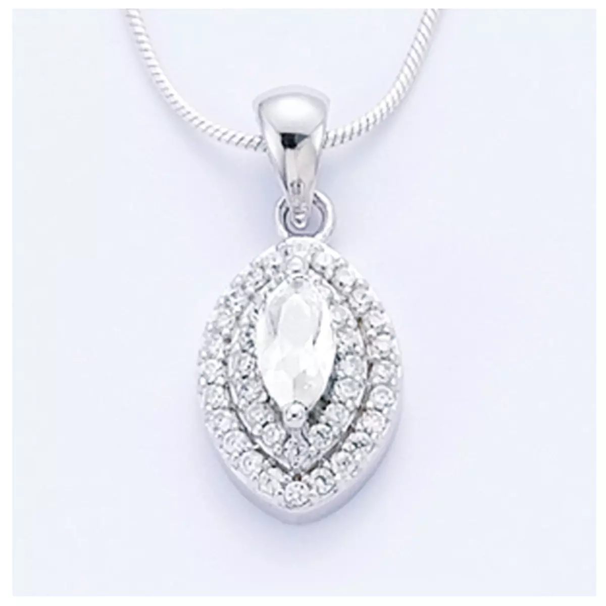 les trésors de lily Pendentif Argent 'Déesse' Blanc argenté (rhodié) 23x10 mm [J0143]
