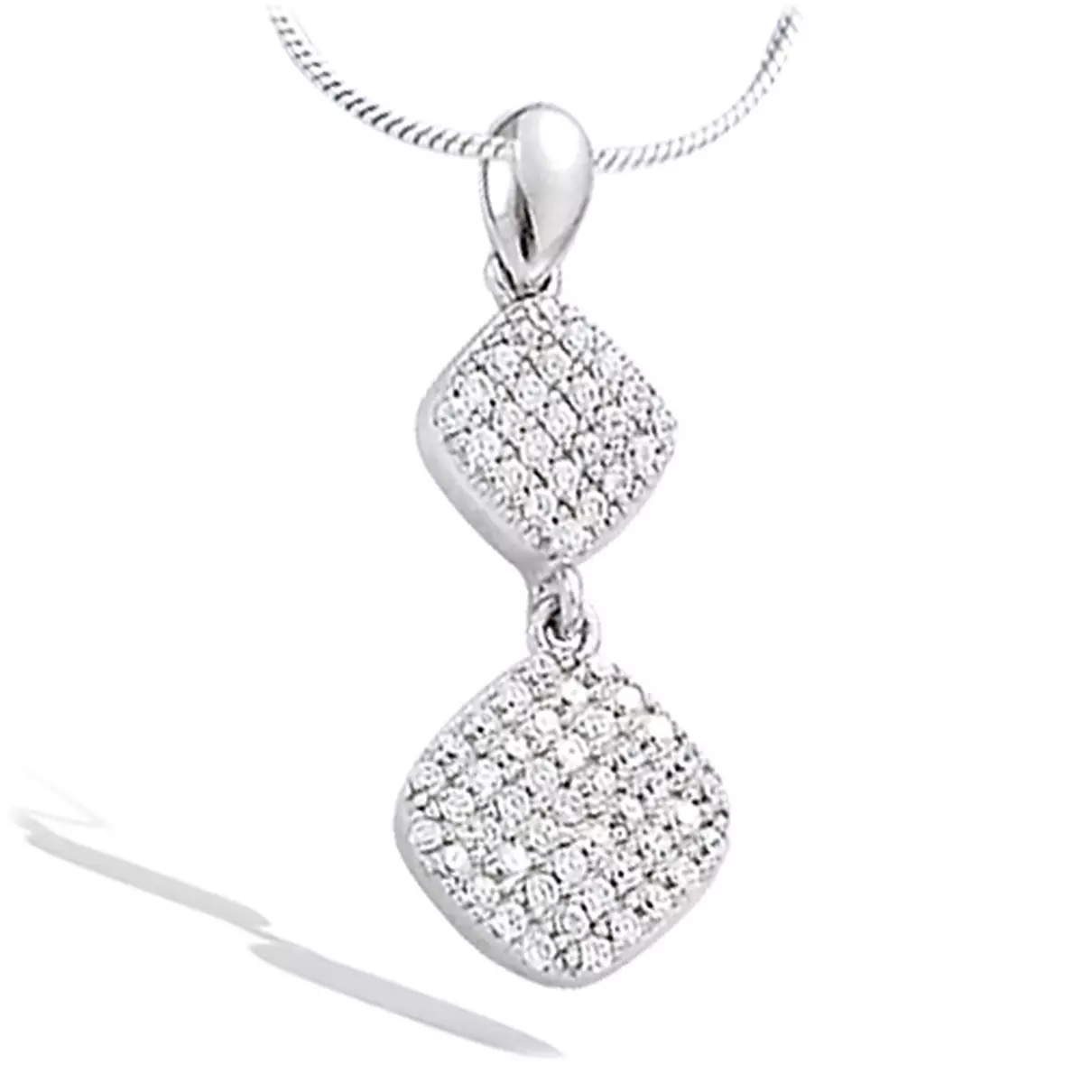 les trésors de lily Pendentif Argent 'Déesse' Blanc argenté (rhodié) 23x11 mm [H5548]