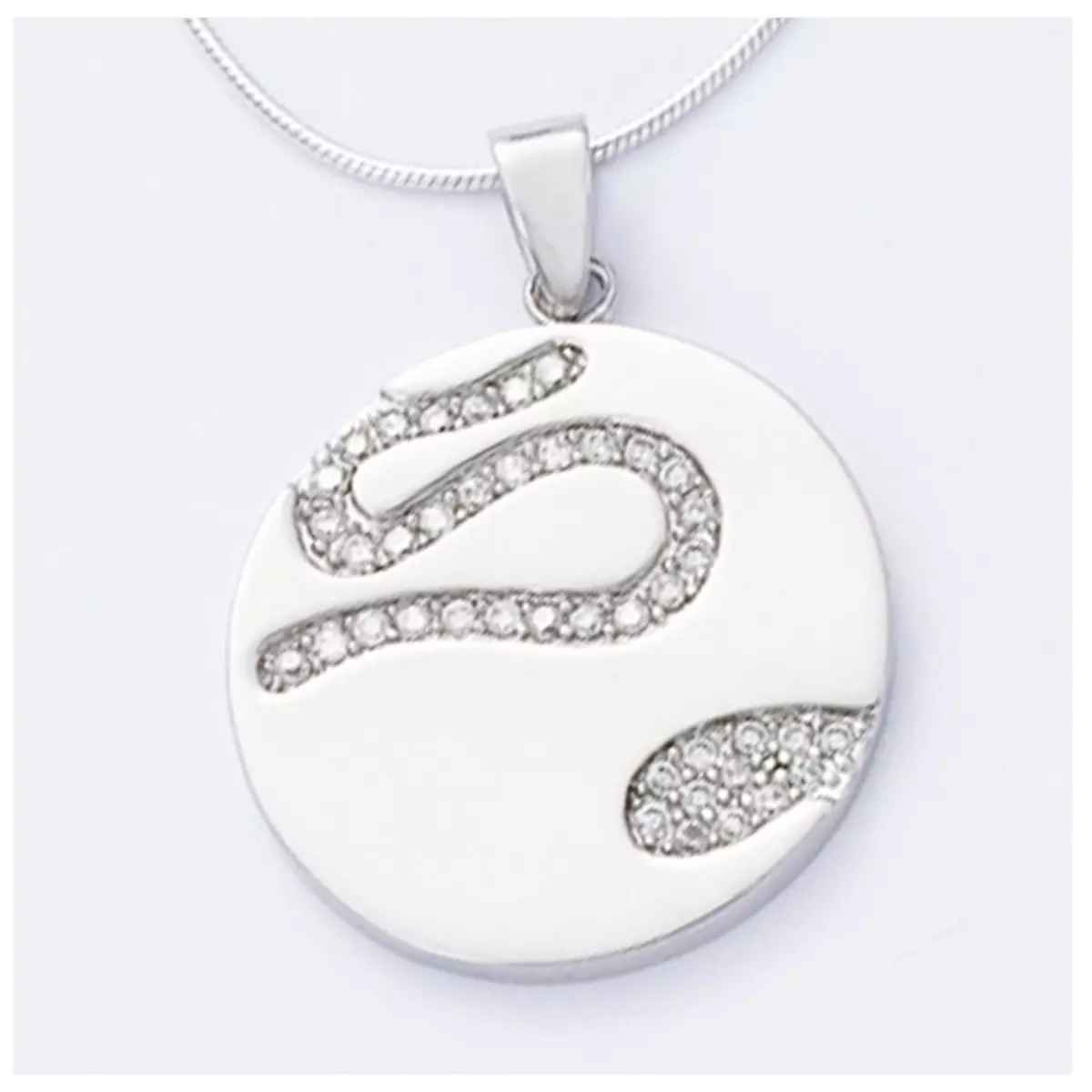 les trésors de lily Pendentif Argent 'Déesse' Blanc argenté (rhodié) 25 mm [H5482]