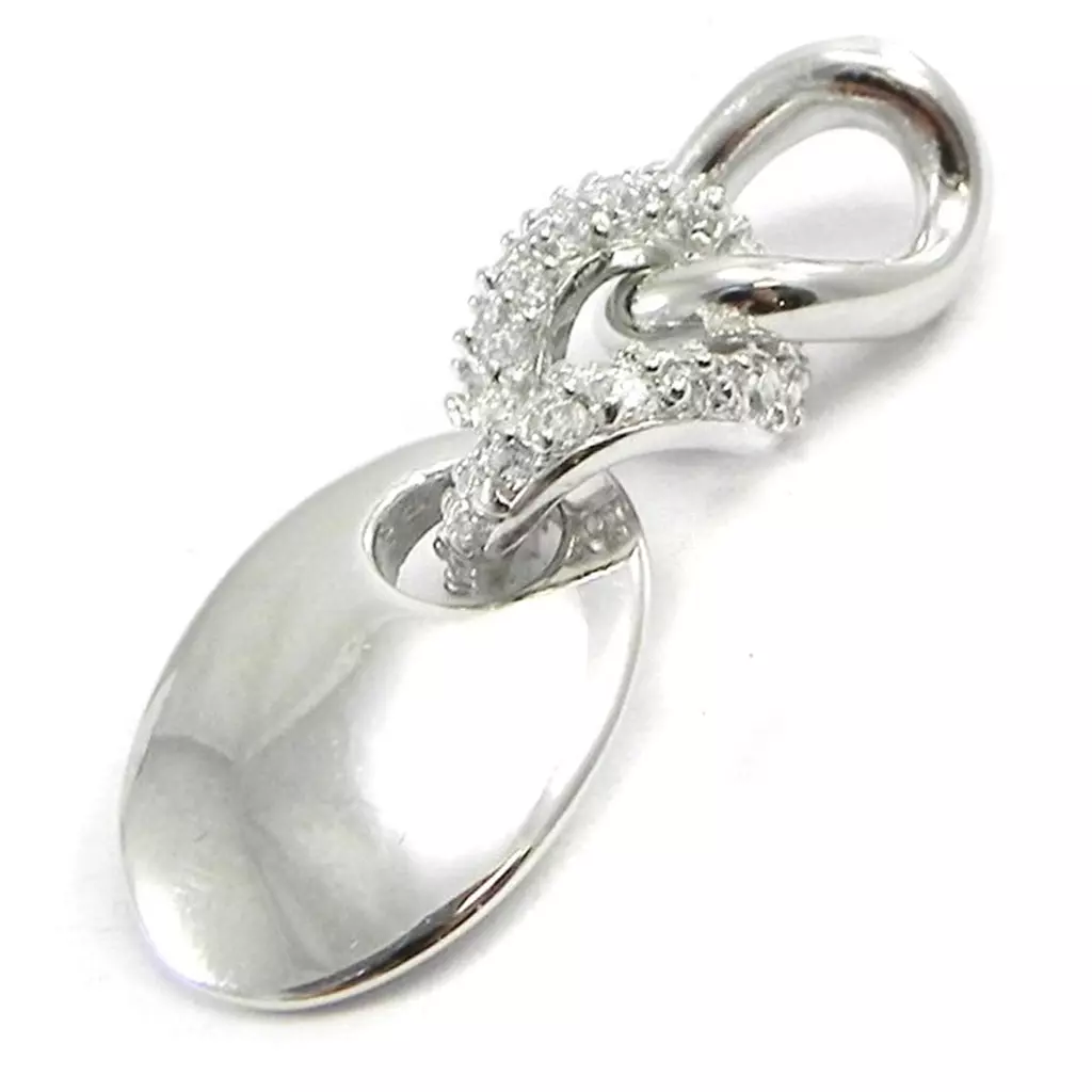les trésors de lily Pendentif Argent 'Déesse' Blanc argenté (rhodié) 30x10 mm [I3727]