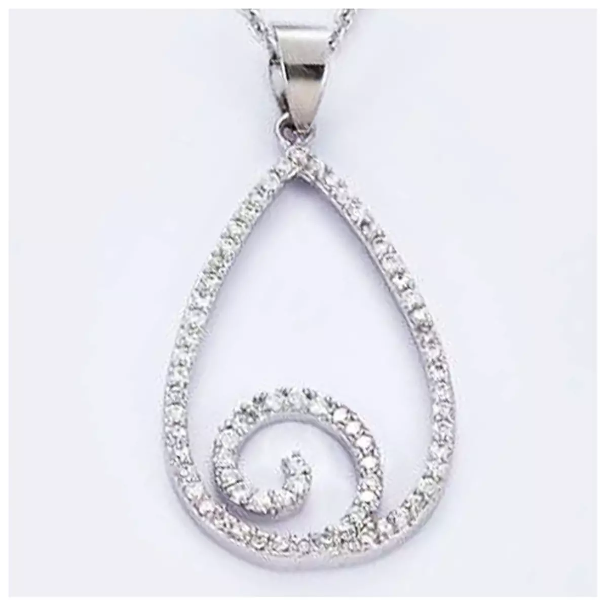 les trésors de lily Pendentif Argent 'Déesse' Blanc argenté (rhodié) 30x18 mm [I3619]