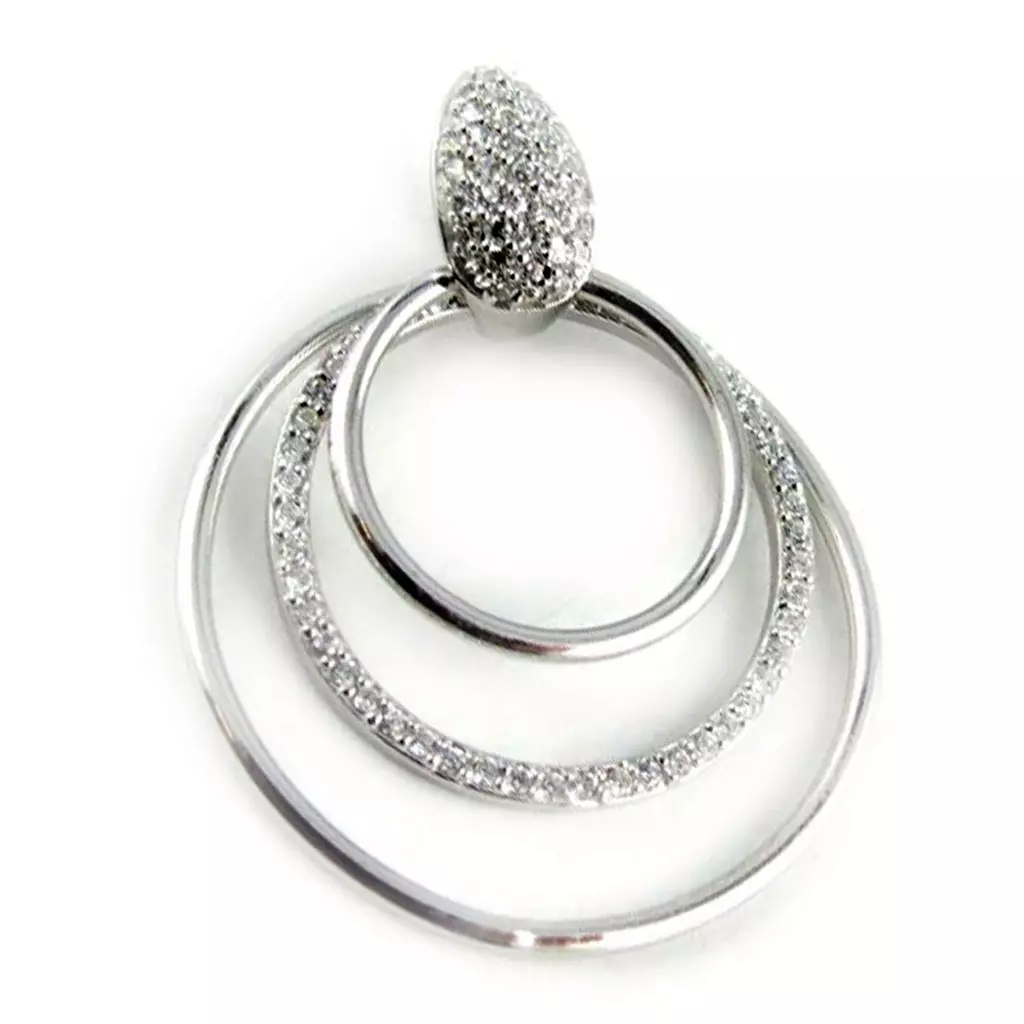 les trésors de lily Pendentif Argent 'Déesse' Blanc argenté (rhodié) 33x24 mm [K9539]