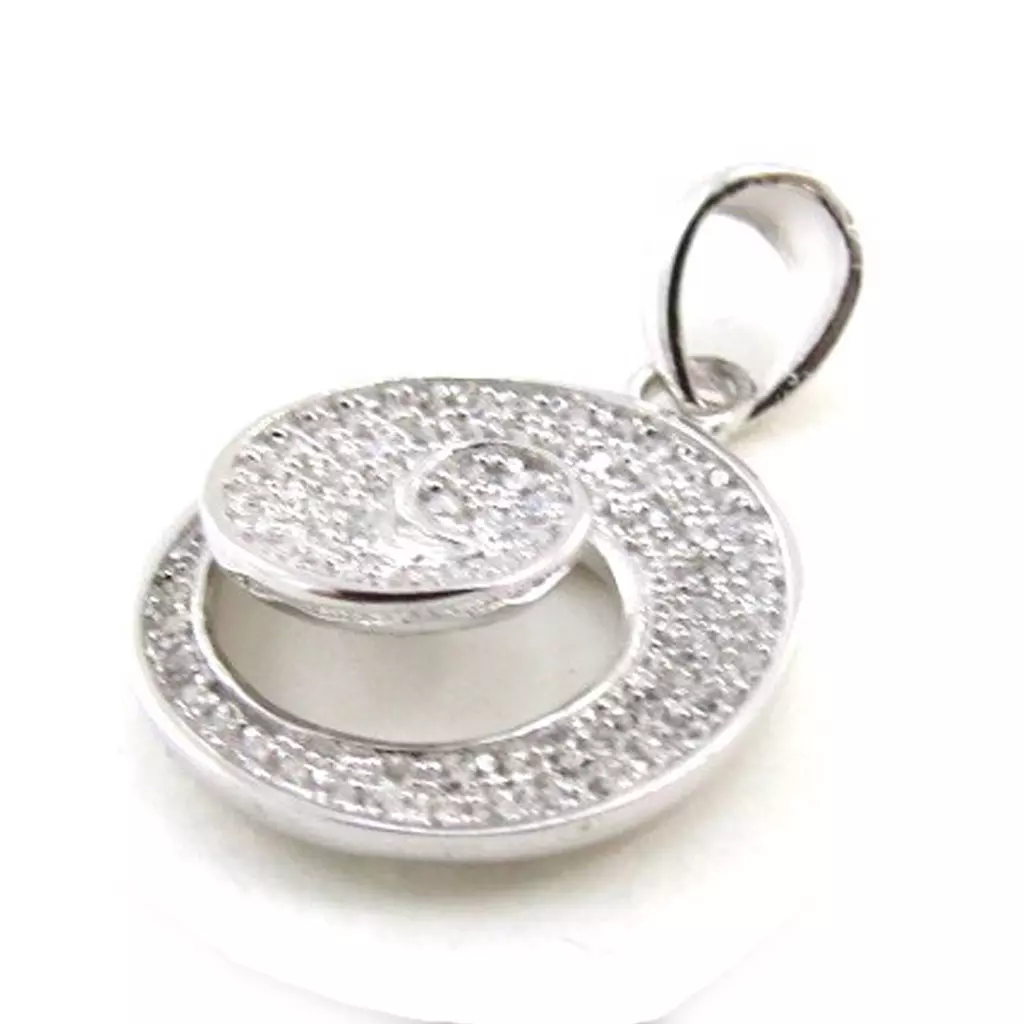 Les Trésors De Lily Pendentif Argent 'Déesse' Blanc [J0175]