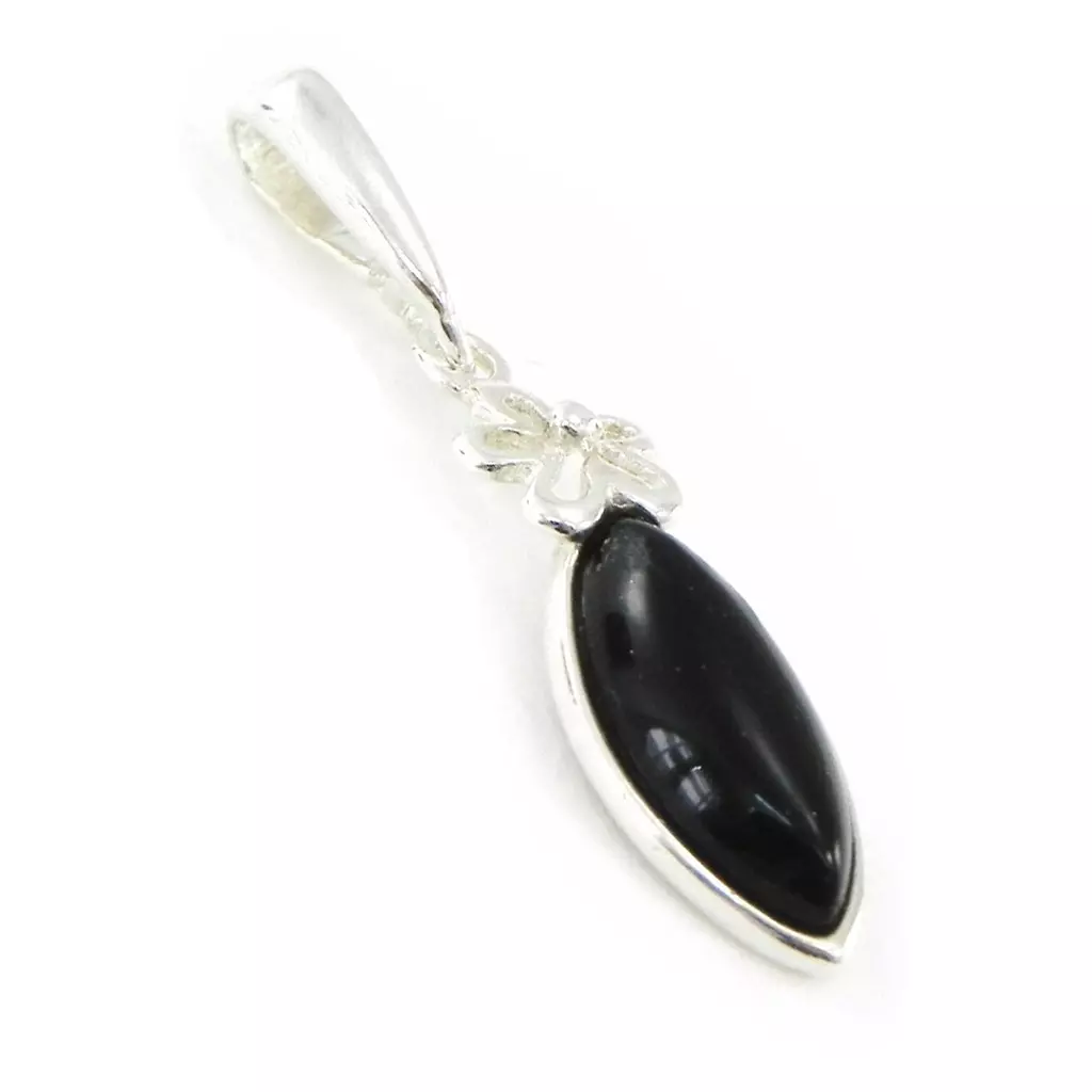 Les Trésors De Lily Pendentif Argent 'Déesse Noir De Jais' Noir Argenté (rhodié) 30x7 Mm [I8903]