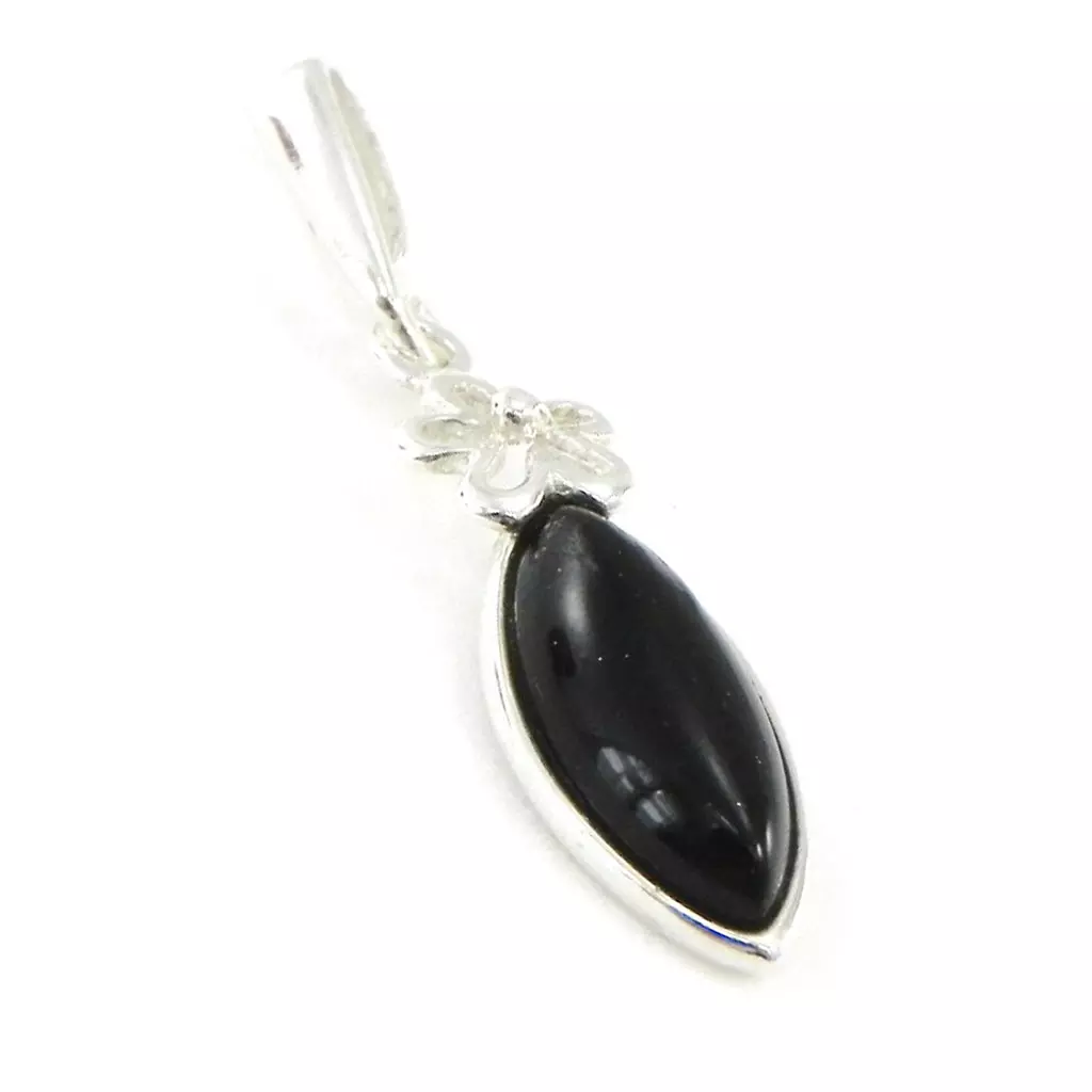 Les Trésors De Lily Pendentif Argent 'Déesse Noir De Jais' Noir Argenté (rhodié) 30x7 Mm [I8903]