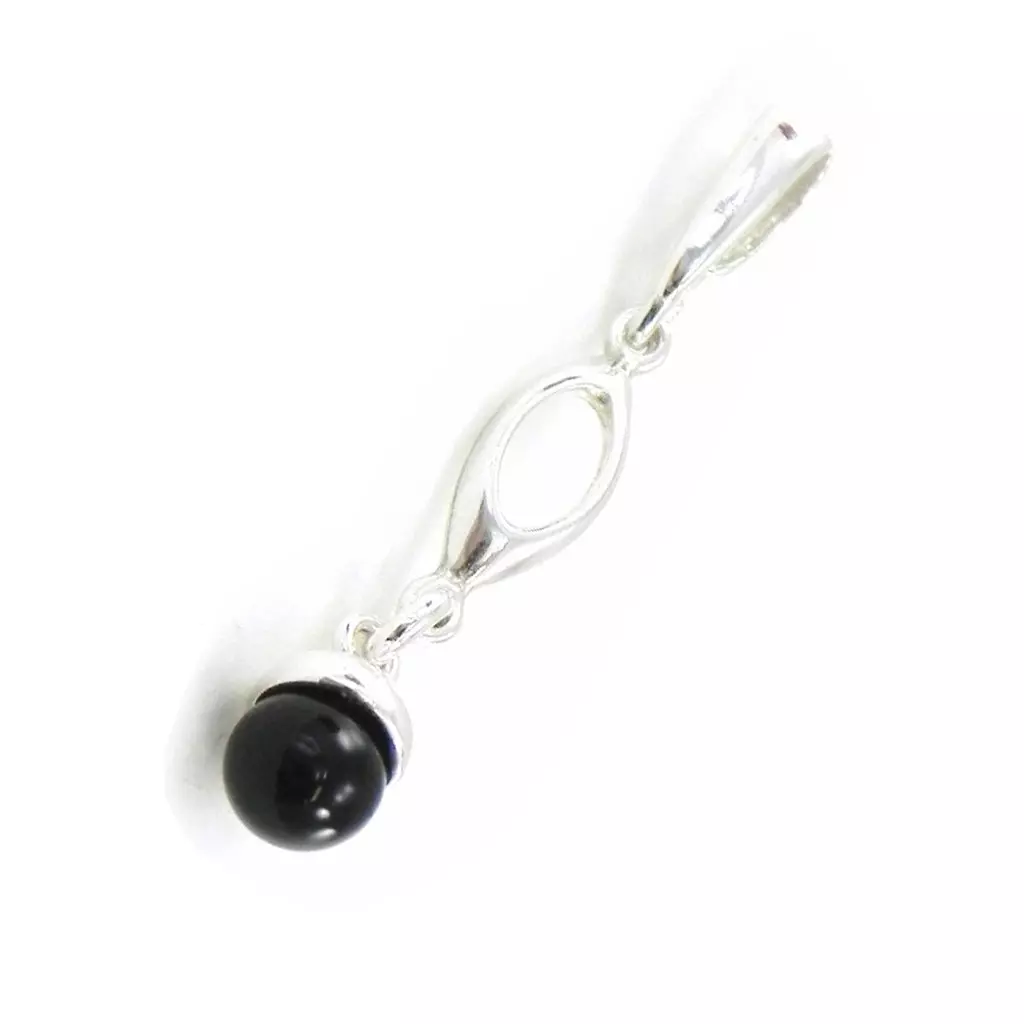 Les Trésors De Lily Pendentif Argent 'Déesse Noir De Jais' Noir Argenté (rhodié) 30x5 Mm [I8898]