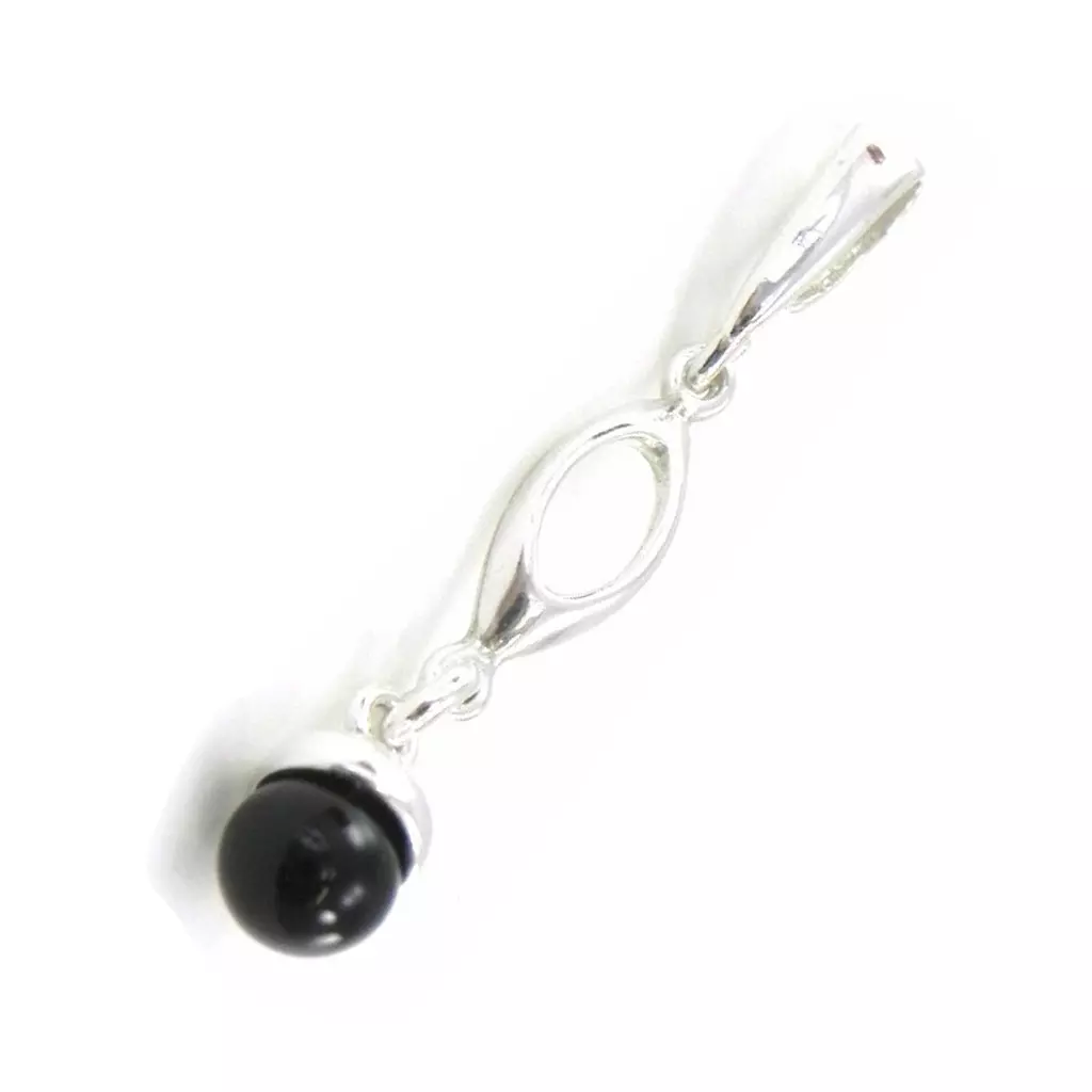 Les Trésors De Lily Pendentif Argent 'Déesse Noir De Jais' Noir Argenté (rhodié) 30x5 Mm [I8898]