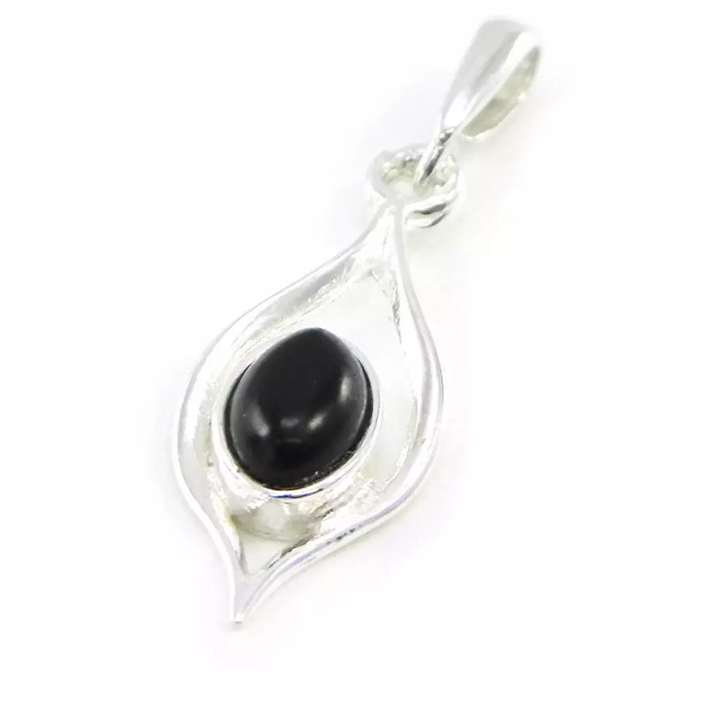 Les Trésors De Lily Pendentif Argent 'Déesse Noir De Jais' Noir Argenté (rhodié) 35x10 Mm [I8897]