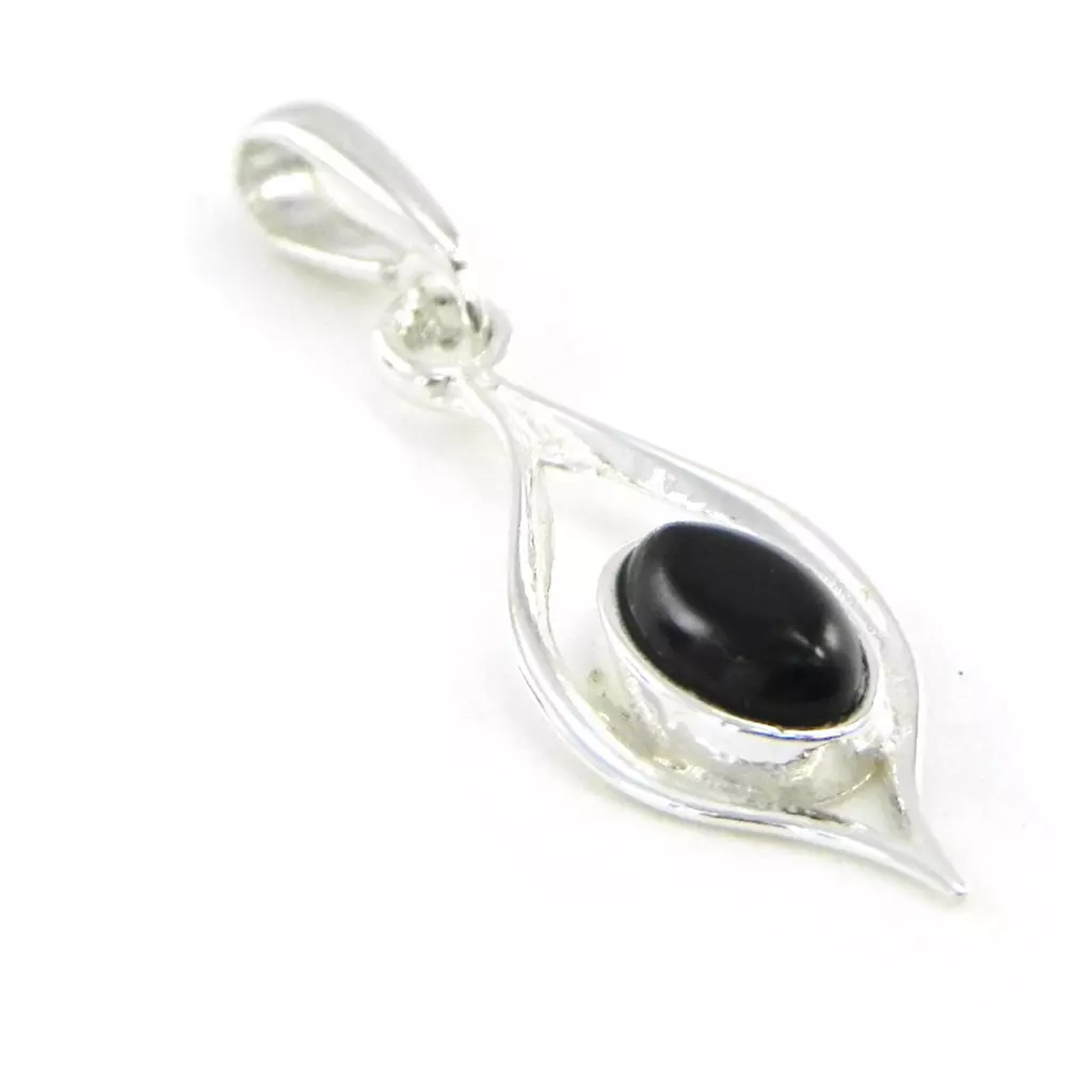 Les Trésors De Lily Pendentif Argent 'Déesse Noir De Jais' Noir Argenté (rhodié) 35x10 Mm [I8897]