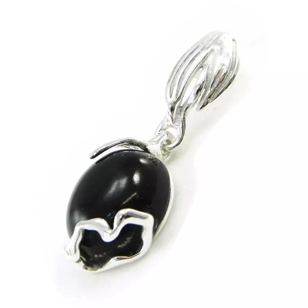 Les Trésors De Lily Pendentif Argent 'Déesse Noir De Jais' Noir Argenté (rhodié) 28x10 Mm [I8895]