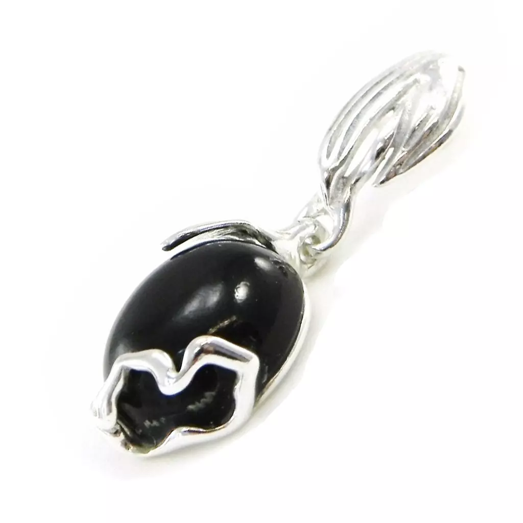 Les Trésors De Lily Pendentif Argent 'Déesse Noir De Jais' Noir Argenté (rhodié) 28x10 Mm [I8895]