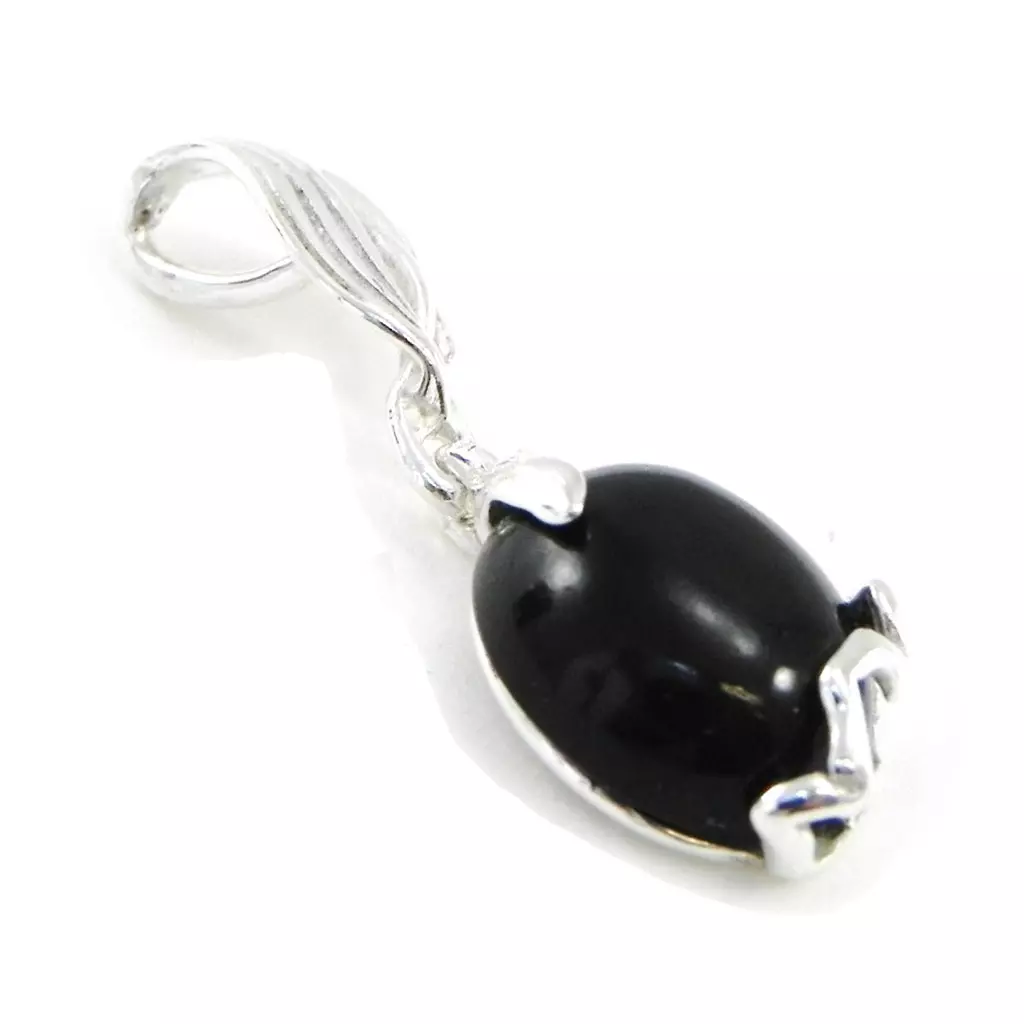 Les Trésors De Lily Pendentif Argent 'Déesse Noir De Jais' Noir Argenté (rhodié) 28x10 Mm [I8895]
