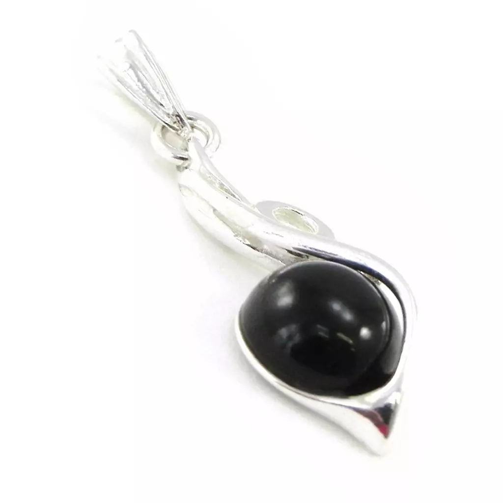 Les Trésors De Lily Pendentif Argent 'Déesse Noir De Jais' Noir Argenté (rhodié) 27x10 Mm [I8876]