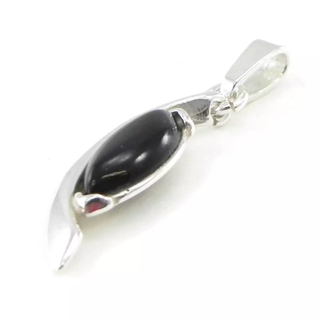 Les Trésors De Lily Pendentif Argent 'Déesse Noir De Jais' Noir Argenté (rhodié) 24x7 Mm [I8874]