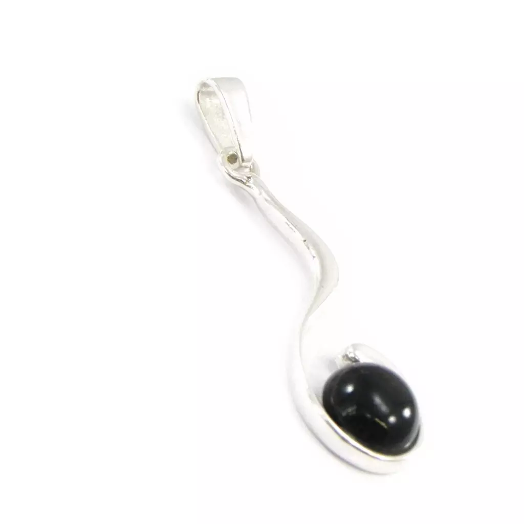 Les Trésors De Lily Pendentif Argent 'Déesse Noir De Jais' Noir Argenté (rhodié) 33x10 Mm [I2603]