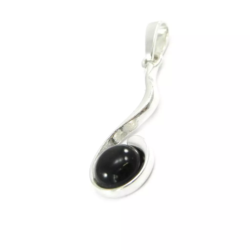 Les Trésors De Lily Pendentif Argent 'Déesse Noir De Jais' Noir Argenté (rhodié) 33x10 Mm [I2603]