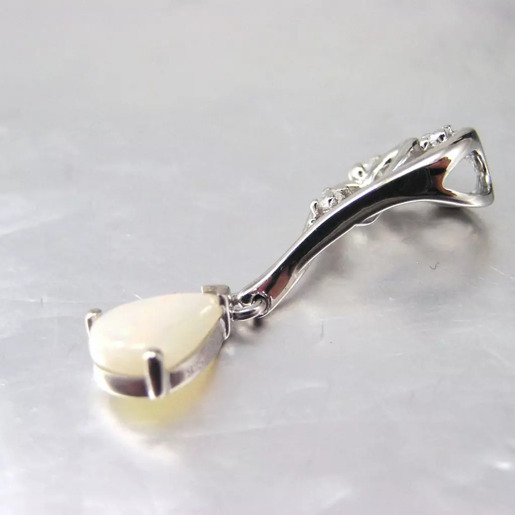 Les Trésors De Lily Pendentif Argent 'Déesse Opale' Blanc Argenté (rhodié) 25x8 Mm [F6080]